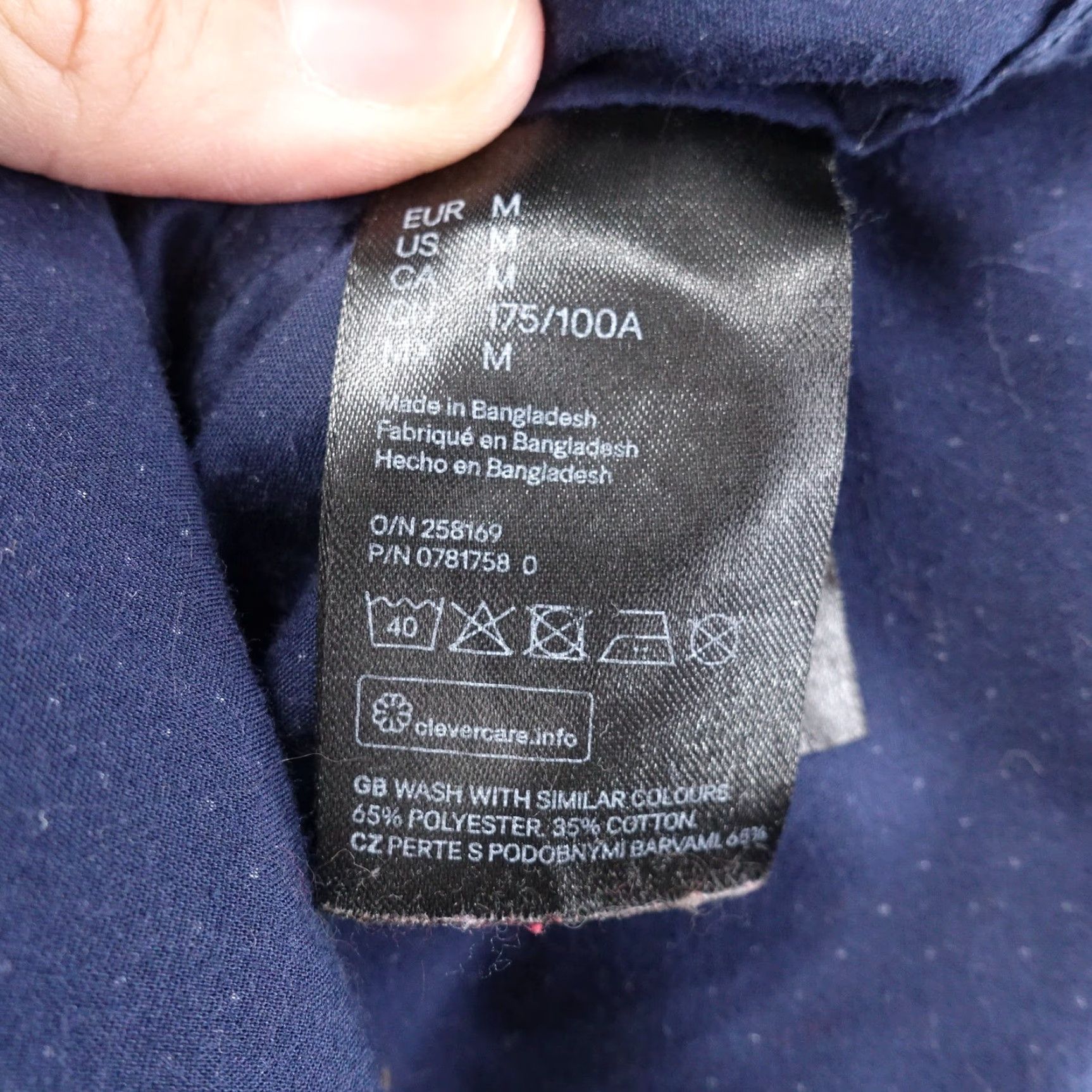 H&M H&M Shirt Mens Medium Blue Slim Fit Easy Iron Long Sleeve Polka Dot Dress Top -O Size US M / EU 48-50 / 2 - 7 Thumbnail