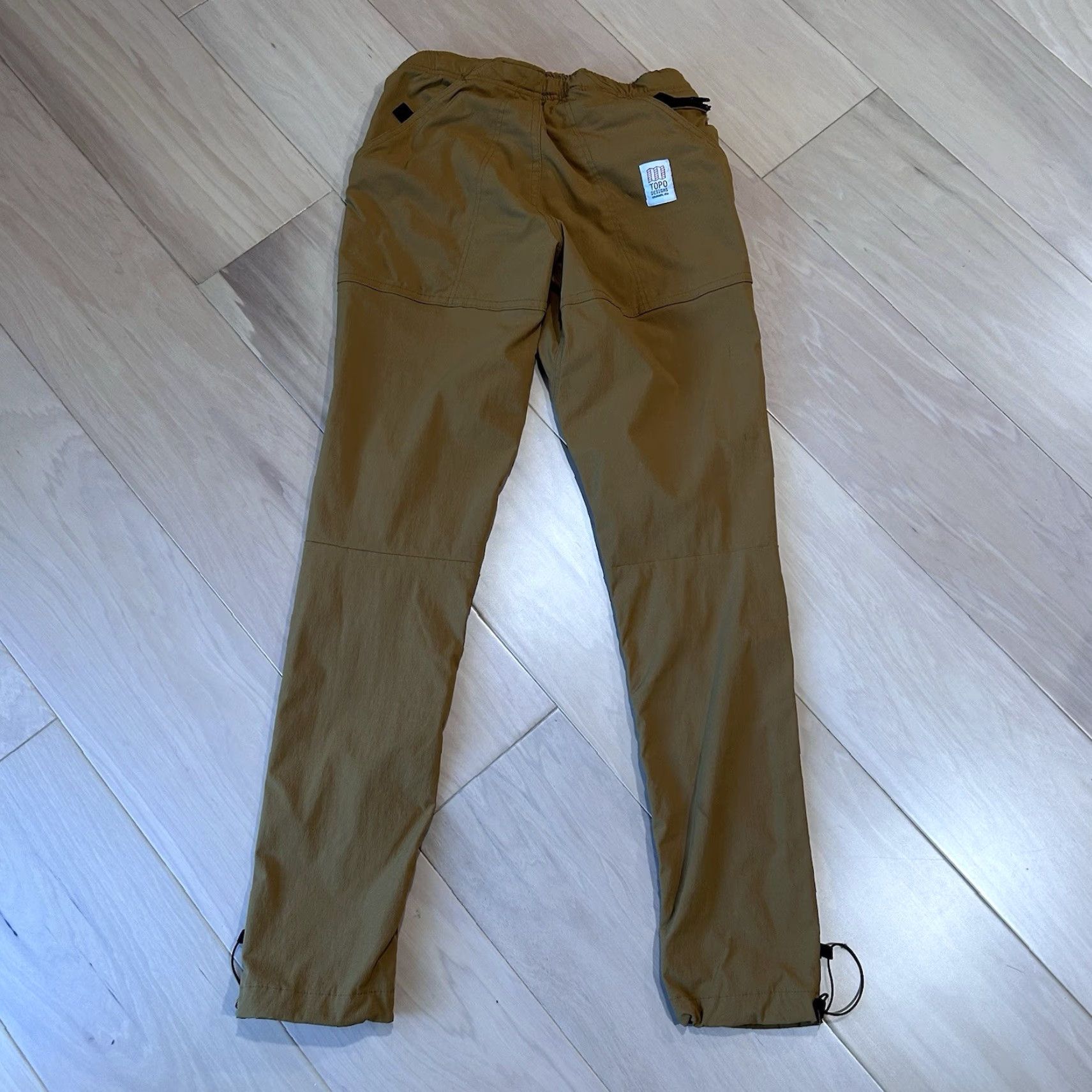 Topo Designs Topo Designs Tech Pants Women XS Distressed Tan 26-28 30in Zip Fly Snap Flat Front Stretch Pockets Nylon Spandex USA Vintage No Size 26" / US 2 / IT 38 - 3 Thumbnail