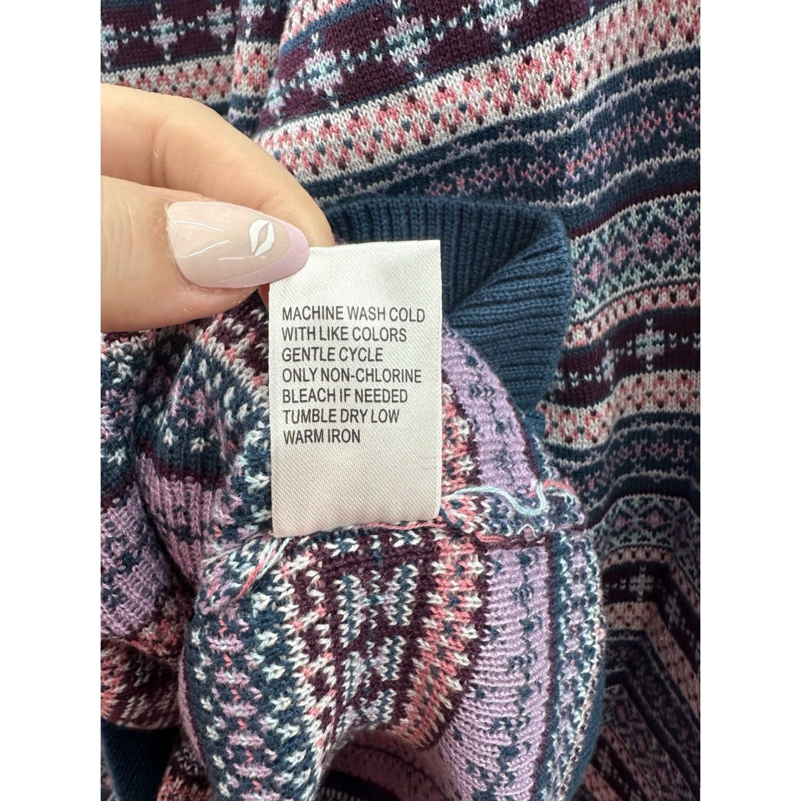 Altea The Tog Shop Womens Sweater Large Teal Fair Isle Long Sleeve Knit NWTs Size L / US 10 / IT 46 - 6 Thumbnail