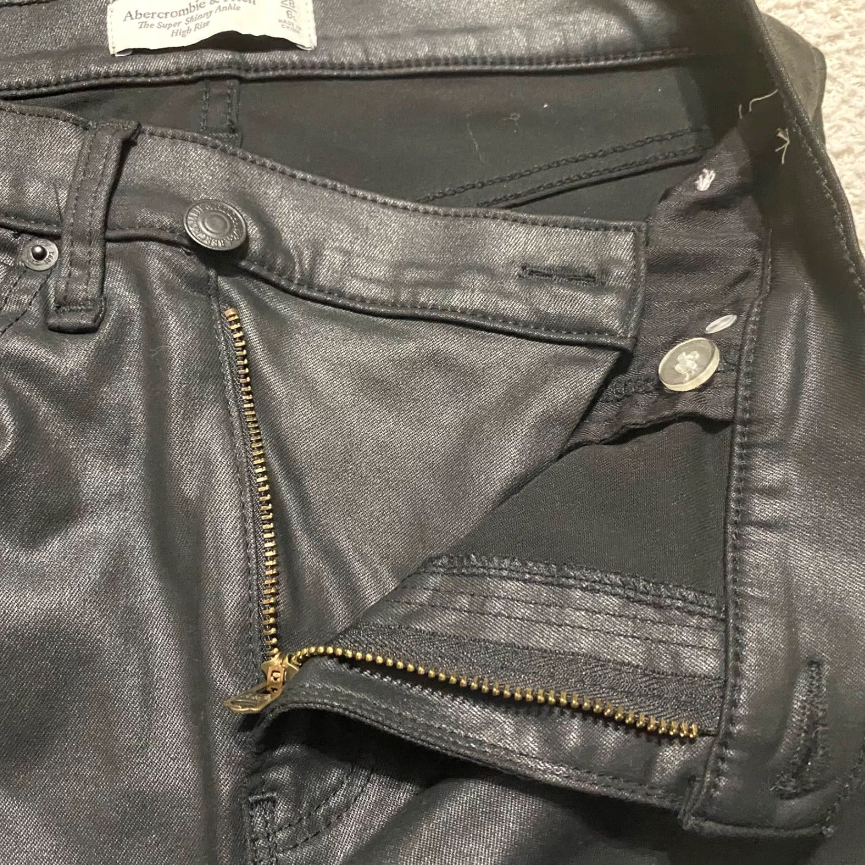 Abercrombie & Fitch Abercrombie & Fitch Womens Pants 28 Skinny High Rise Faux Leather Black Ankle Dressy Womens Size 28" / US 6 / IT 42 - 7 Thumbnail