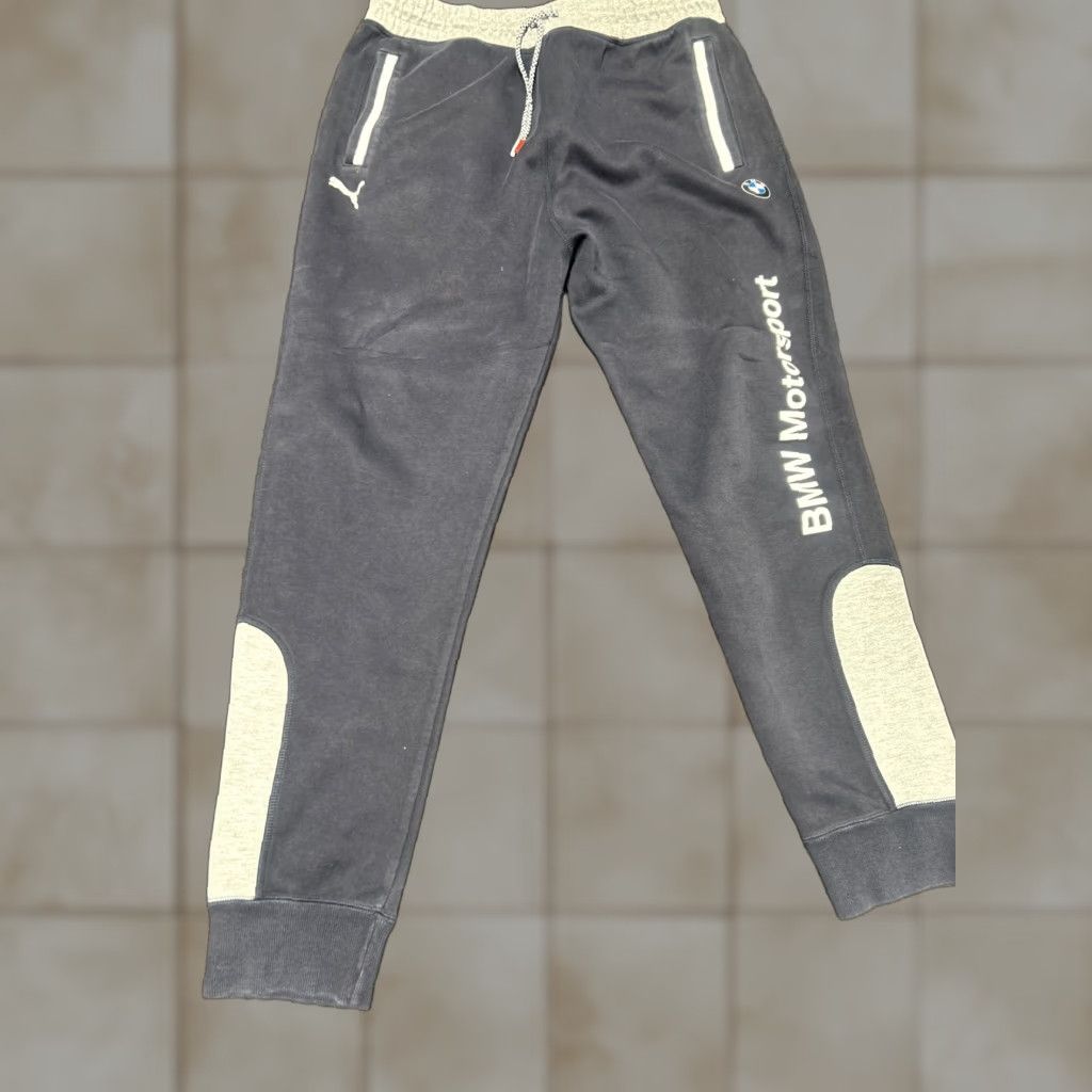 Puma BMW Motorsport Puma Sweatpants Mens Size L Blue Gray Joggers Performance Logos Size US 33 - 1 Thumbnail
