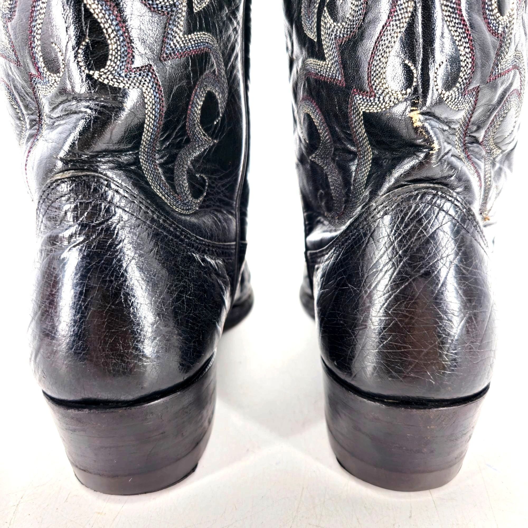 Nocona Boots Vintage Nocona Exotic Black Ostrich Leather Cowboy Boots 8.5 Size US 8.5 / EU 41-42 - 10 Thumbnail