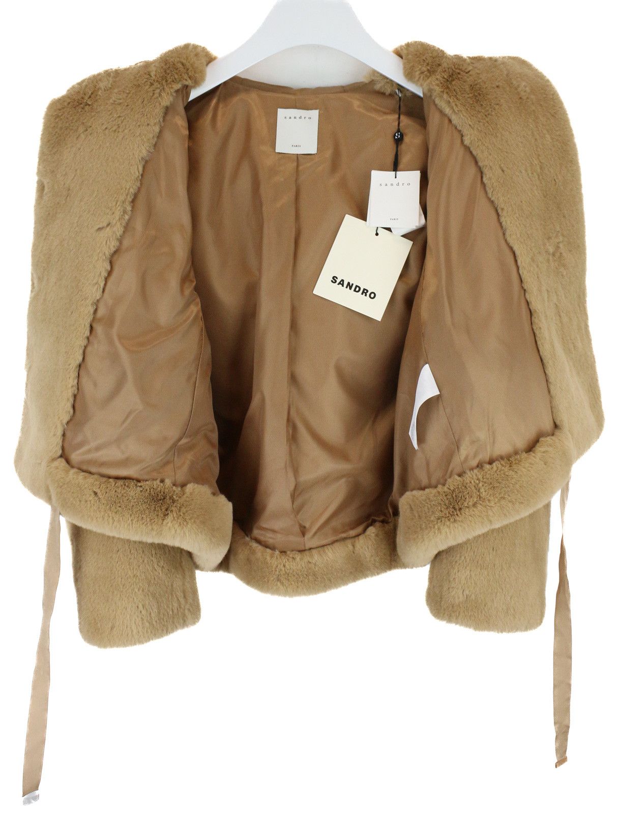 Sandro SANDRO Mirage Jacket Women's (EU) 40 Faux Fur Hooded Size L / US 10 / IT 46 - 2 Thumbnail