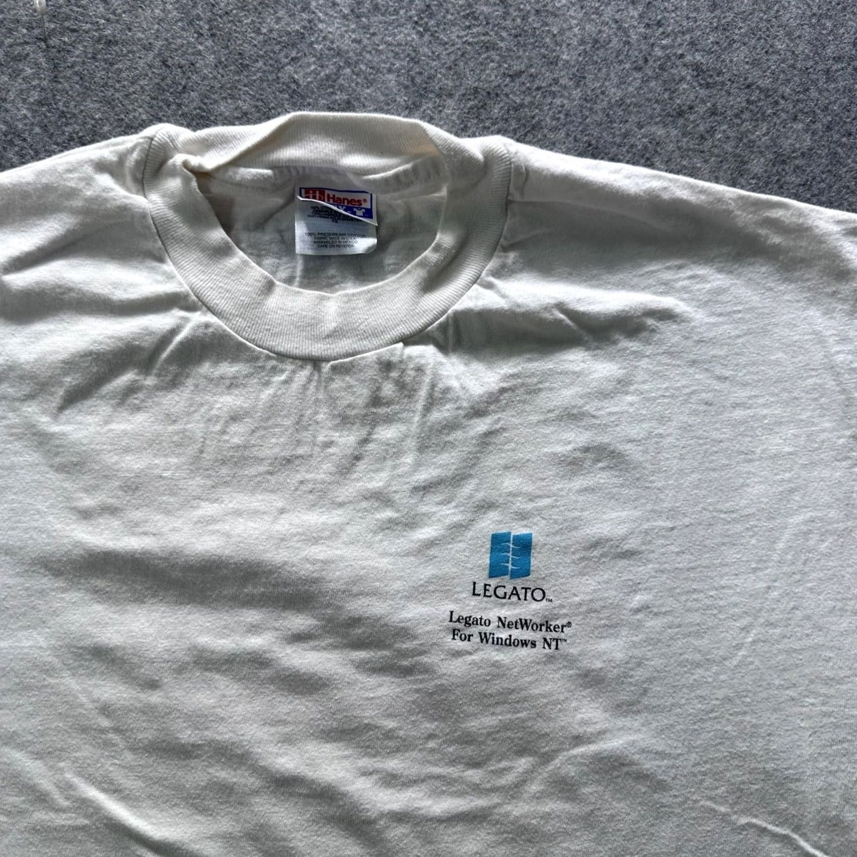 Hanes Hanes Shirt Mens XL White Legato NetWorker For Windows NT Graphic Crewneck Size US XL / EU 56 / 4 - 2 Thumbnail
