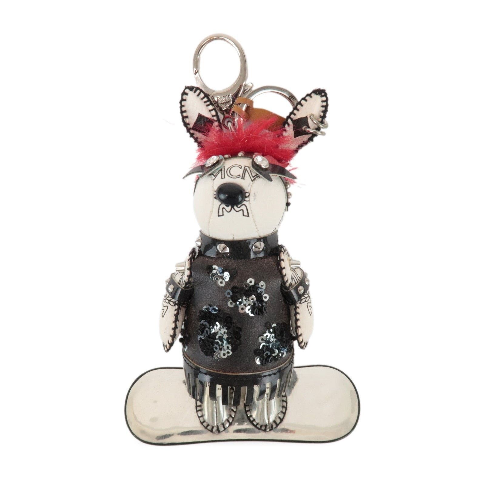 MCM MCM Rabbit Skateboard Leather Keychain Black Size ONE SIZE - 1 Thumbnail