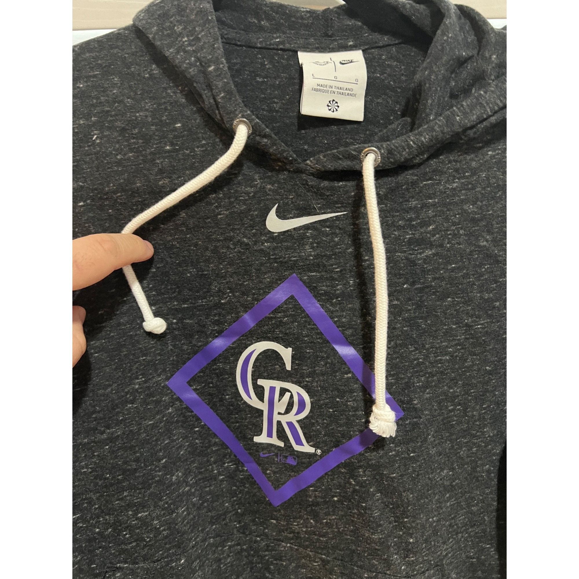 Nike Nike Colorado Rockies Cropped Hoodie - Size L Size L / US 10 / IT 46 - 2 Thumbnail