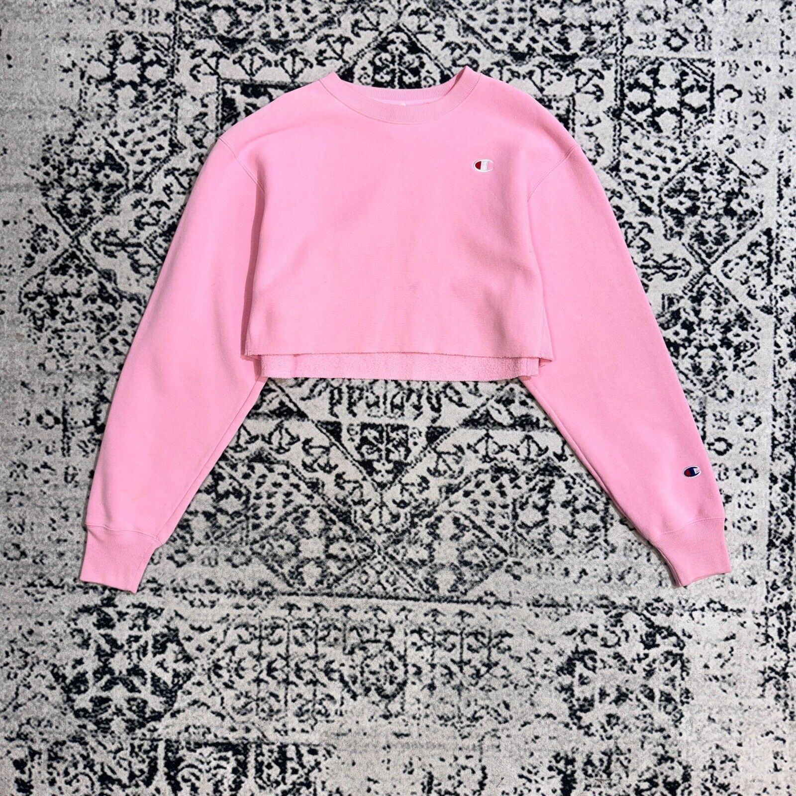 Champion × Vintage Champion Pink Cotton Crewneck Size S Cropped USA Weave Fi Size US S / EU 44-46 / 1 - 1 Thumbnail