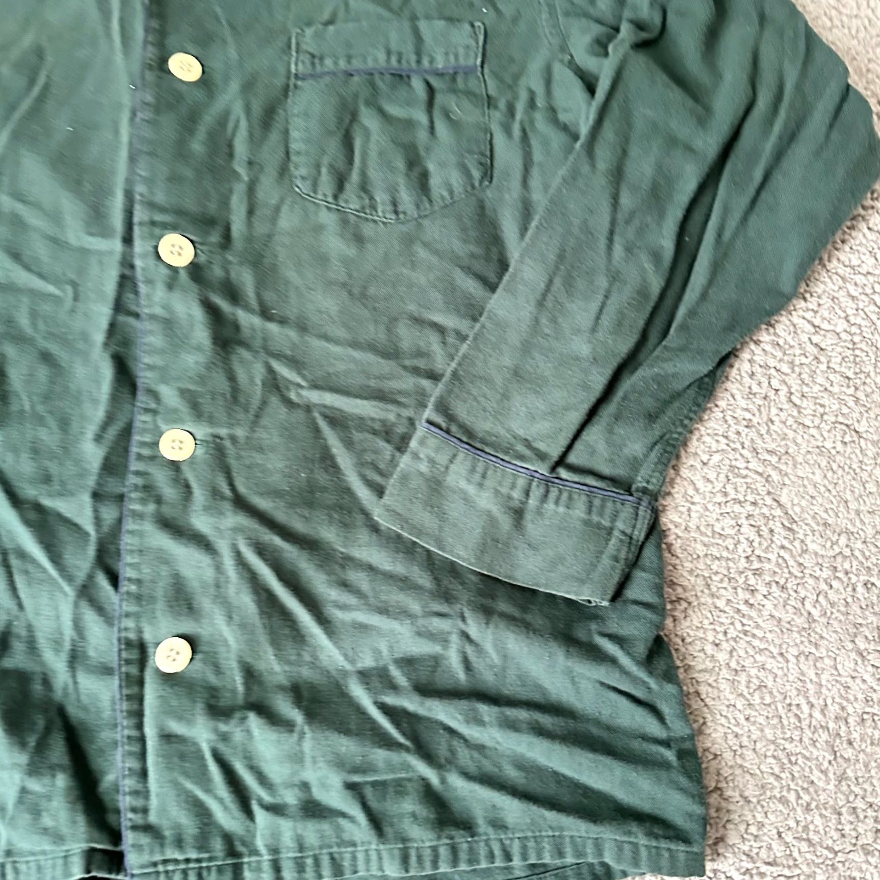 Lands' End VINTAGE Lands' End Shirt Mens Adult Large Green Cotton Flannel Button-Up 90s Mar Pockets Size US L / EU 52-54 / 3 - 2 Thumbnail