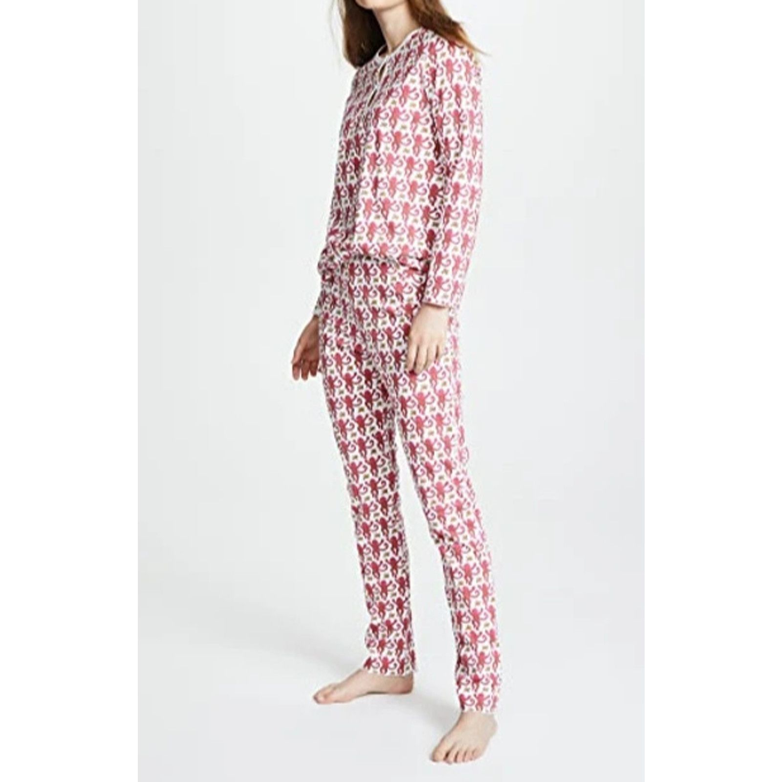 Icy Rabbit Roller Rabbit Women Monkey Pajama cotton Set Pink S A001529 Size ONE SIZE - 1 Thumbnail