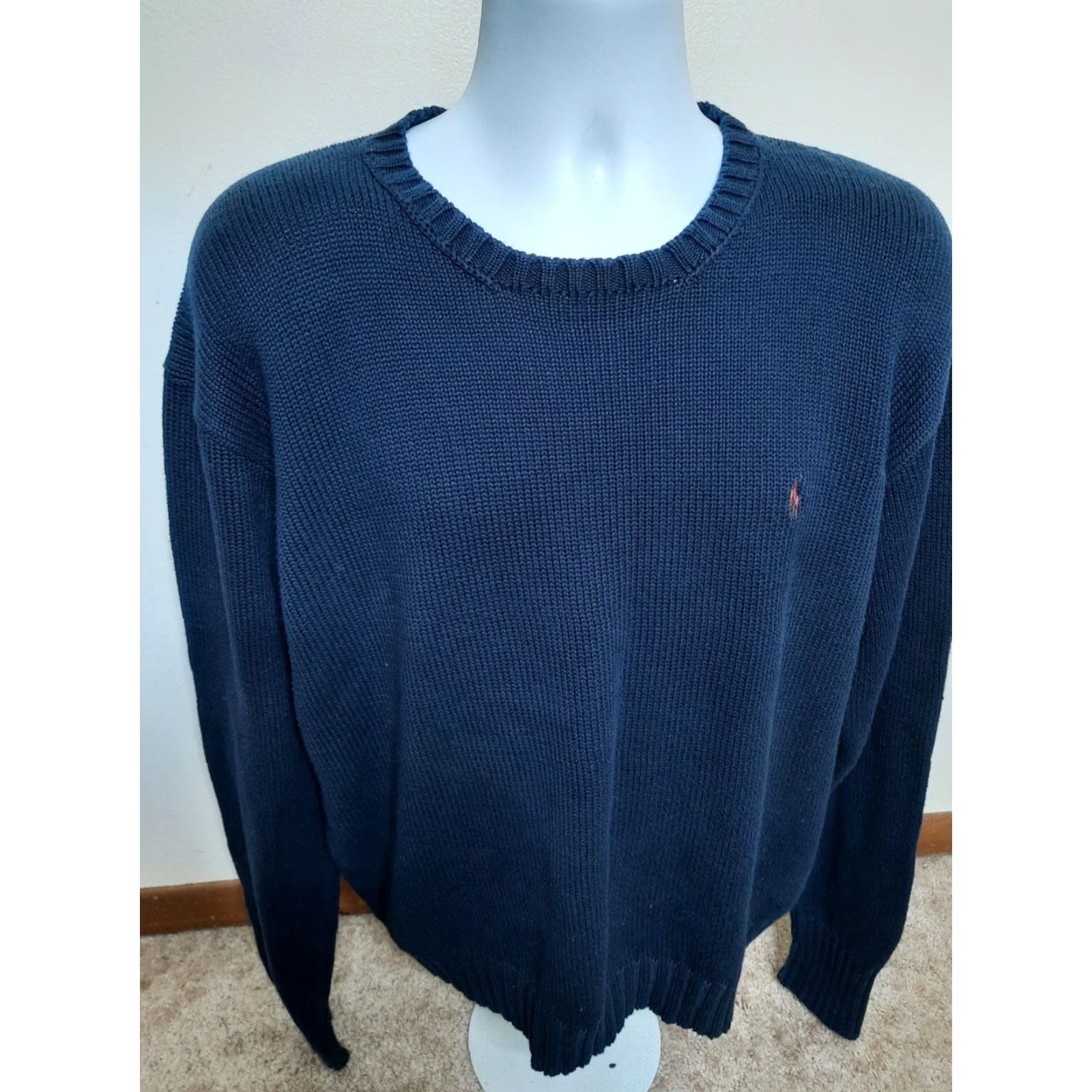 Polo Ralph Lauren VINTAGE Polo by Ralph Lauren Crew Neck Sweater 100% Cotton Knit Size XL Blue Men Pullover Sweatshirt Classic Knit Size US XL / EU 56 / 4 - 7 Thumbnail
