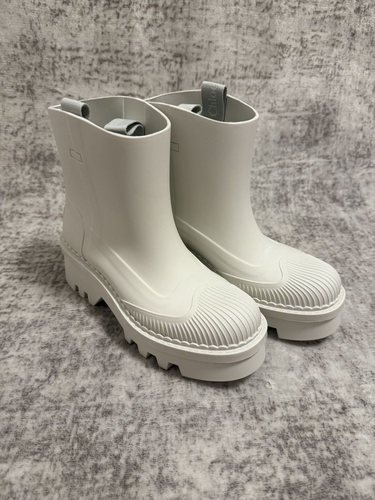 Chloe Chloé Rubber Boots With Tank Sole — White, Size 39 Size US 9 / IT 39 - 1 Thumbnail