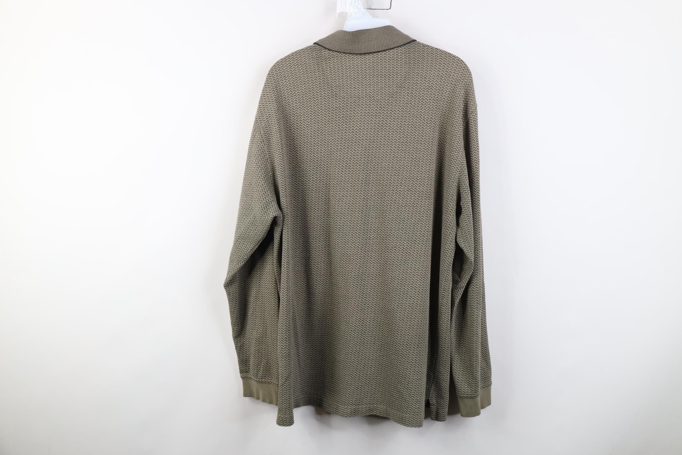 Vintage Vintage 90s Y2K Streetwear Knit Long Sleeve Golf Polo Shirt Size US L / EU 52-54 / 3 - 12 Thumbnail