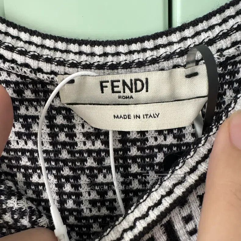 Fendi Fendi Black and White Full Logo Camisole Dress, Classic FF Size XS / US 0-2 / IT 36-38 - 3 Thumbnail
