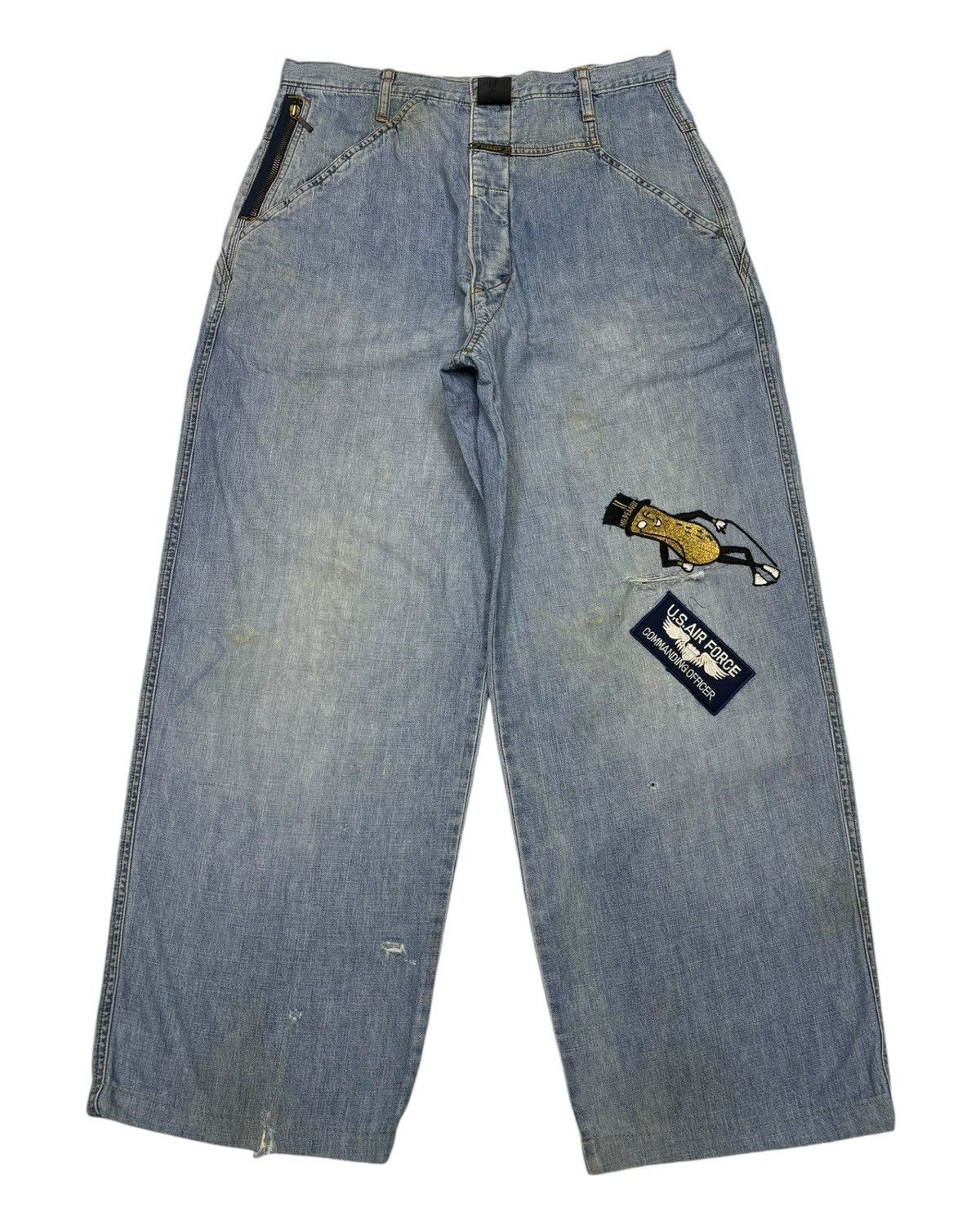 Marithe + Francois Girbaud RARE🔥MFG THE STONE WASHED BAGGY WIDE DENIM BAGGY JEANS Size US 32 / EU 48 - 1 Thumbnail