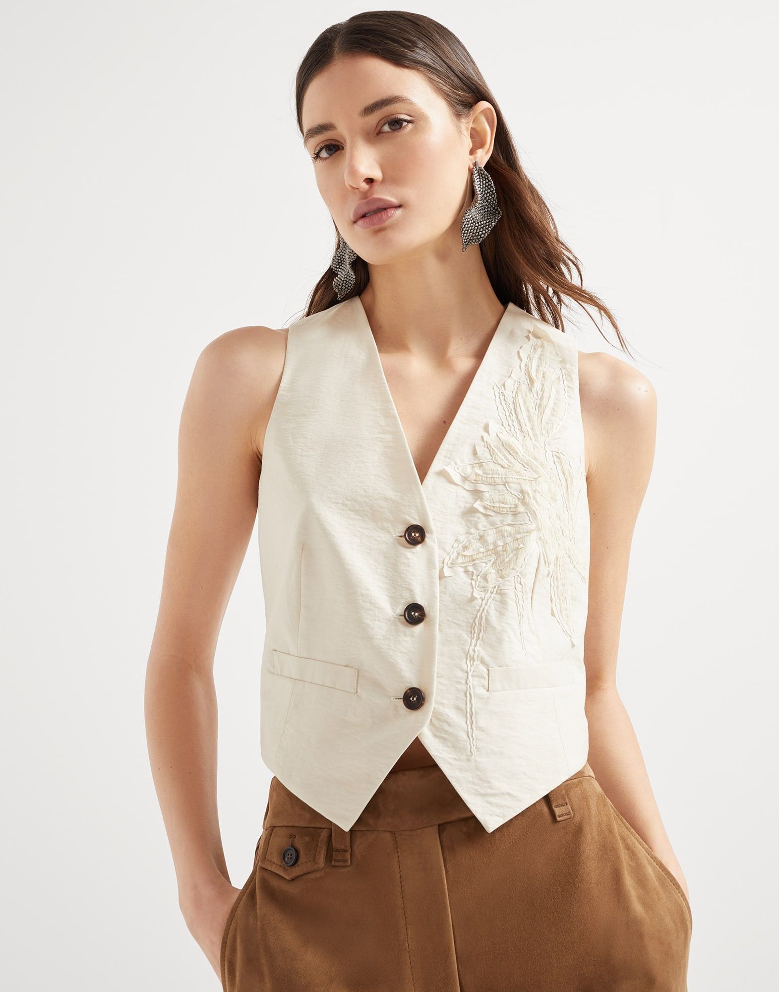 Brunello Cucinelli o1la1rc1a0326 Techno Cotton Poplin Vest in Grey Size S / US 4 / IT 40 - 4 Thumbnail