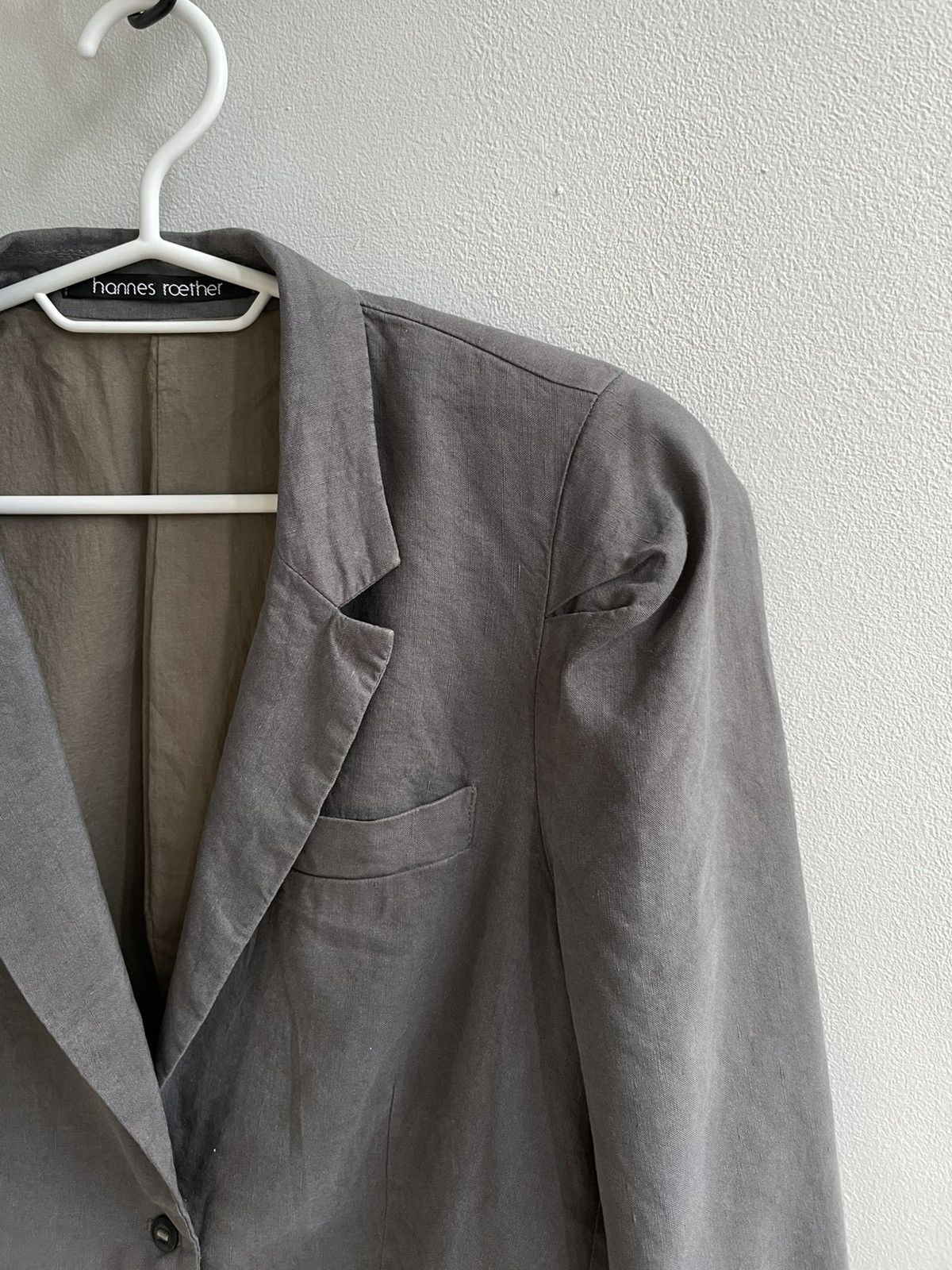 hannes roether Hannes Roether Silk Linen Blazer Coat Three Button Size M / US 6-8 / IT 42-44 - 4 Thumbnail