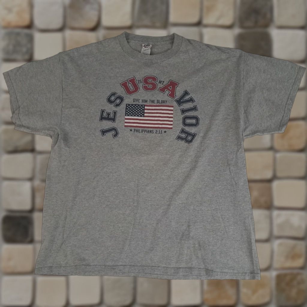 Delta VINTAGE Jesus is My Savior Grey Printed T-Shirt Delta XL (X-Large) Unisex Adults 90s Size US XL / EU 56 / 4 - 1 Thumbnail