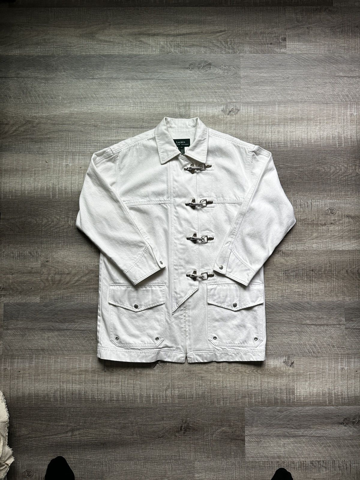 Ralph Lauren Vintage White Denim Fireman Jacket Size: Small (S) Size US S / EU 44-46 / 1 - 1 Thumbnail