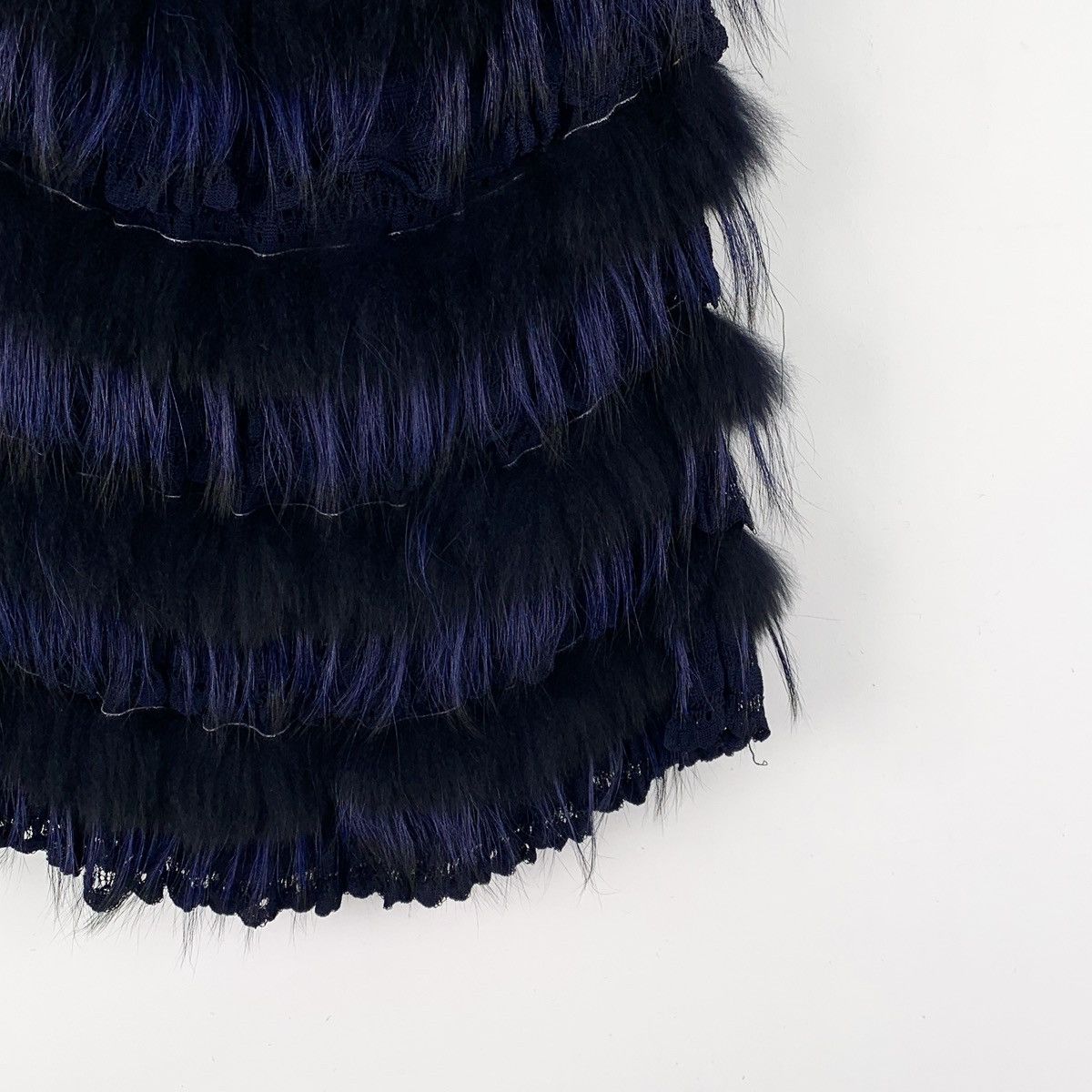 Dior Dior Dark Blue Fox Fur Crew Neck Sleeveless Dress K26WX Size L / US 10 / IT 46 - 4 Thumbnail