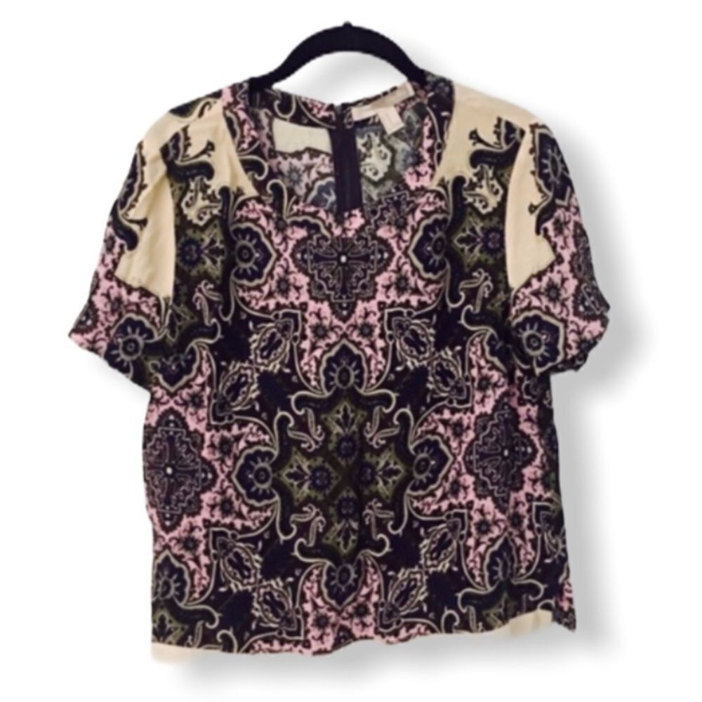 Forever 21 Forever 21 Women’s Size M Paisley Print Short Sleeve Blouse Size M / US 6-8 / IT 42-44 - 2 Thumbnail