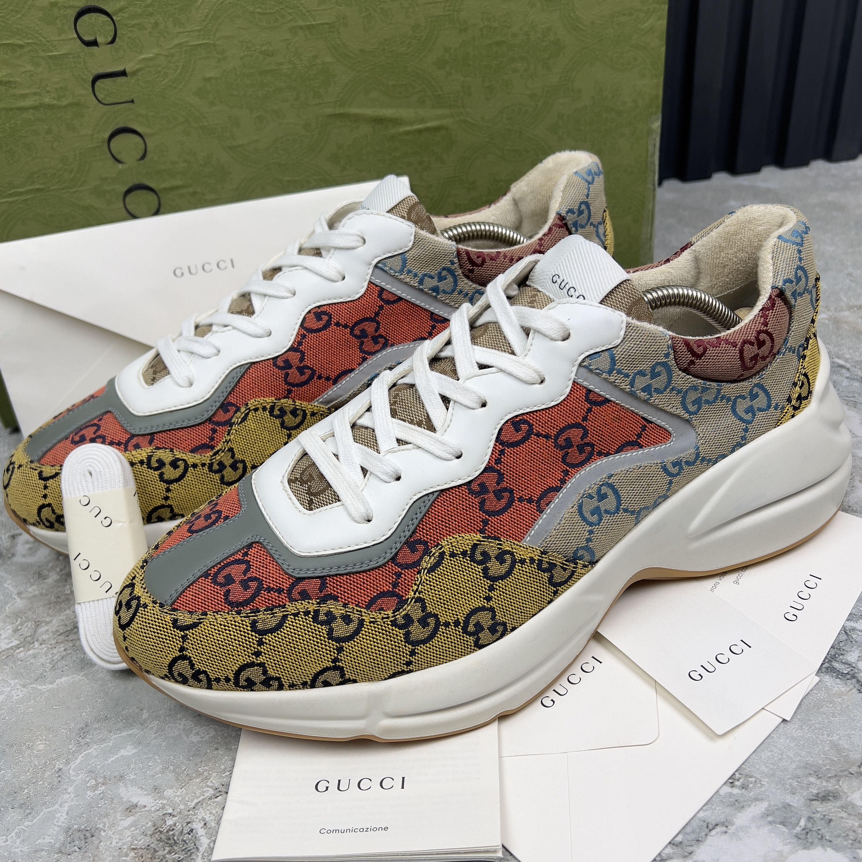 Gucci Gucci GG Rhyton Sneakers Canvas Fabric Size US 9.5 / EU 42-43 - 1 Thumbnail