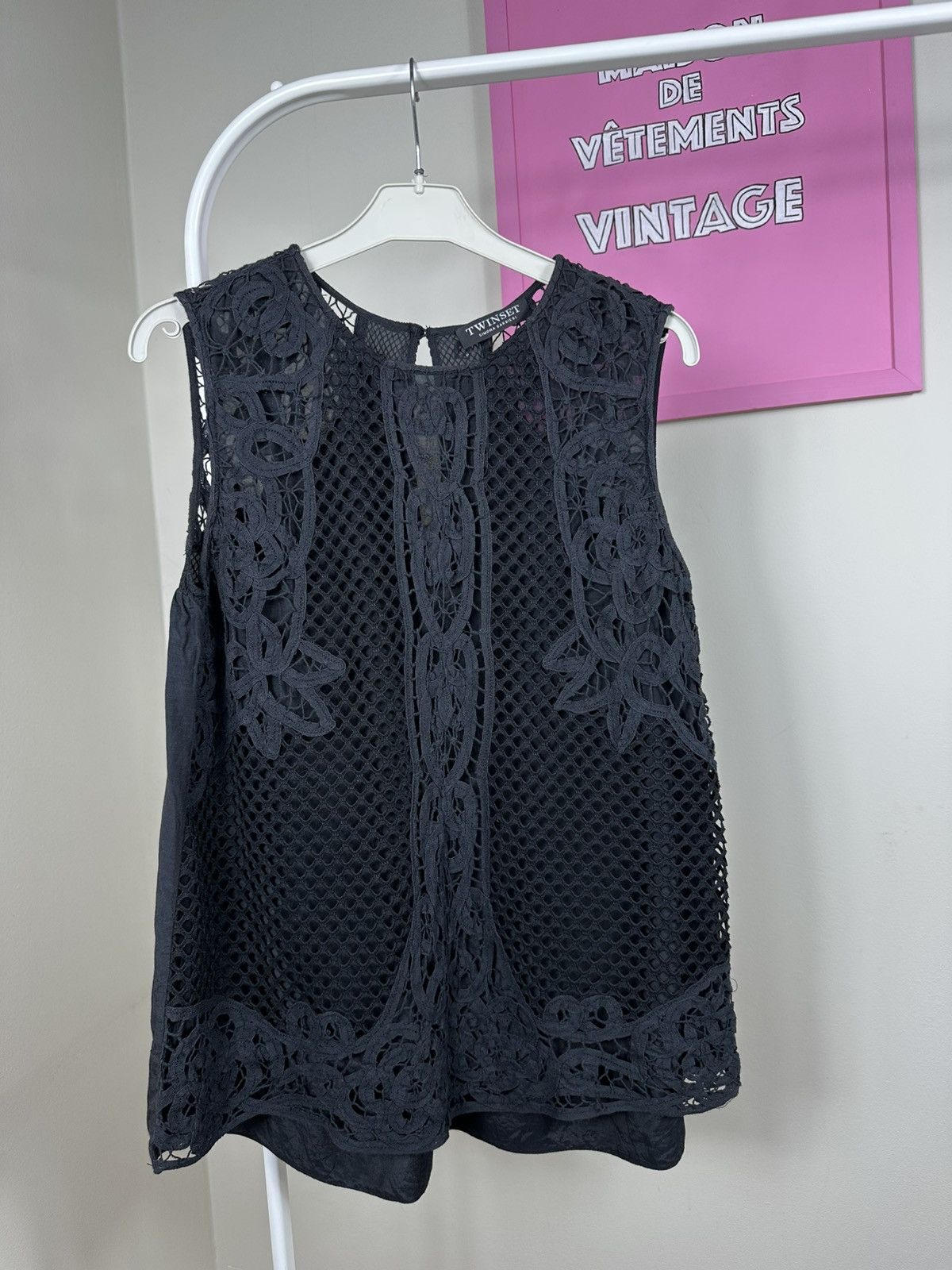 TWINSET Twinset Tank Top Lace Macrame Crochet Size S / US 4 / IT 40 - 4 Thumbnail