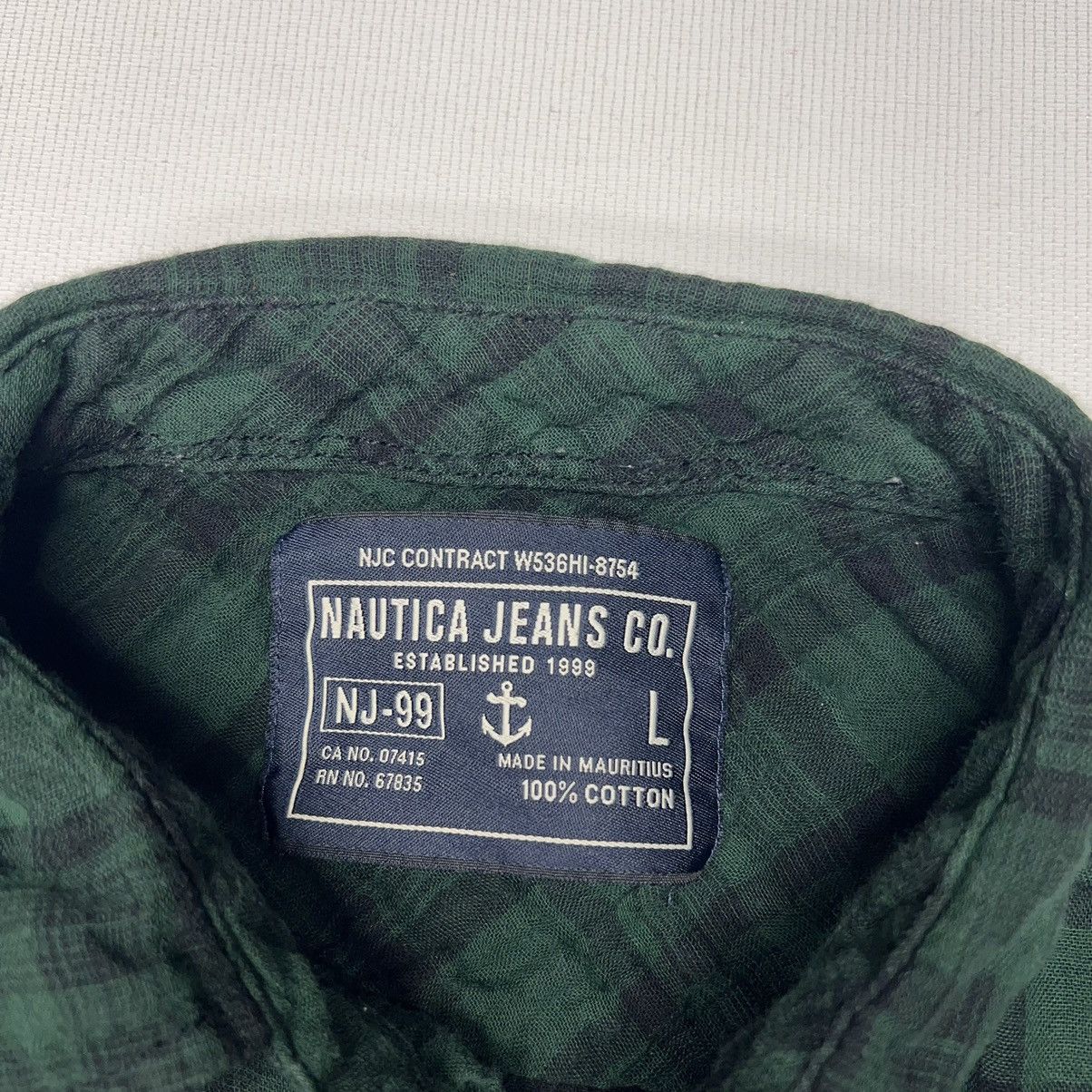 Nautica Nautica Jeans Co Flannel Shirt Green Button Plaid Pockets Size US L / EU 52-54 / 3 - 6 Thumbnail