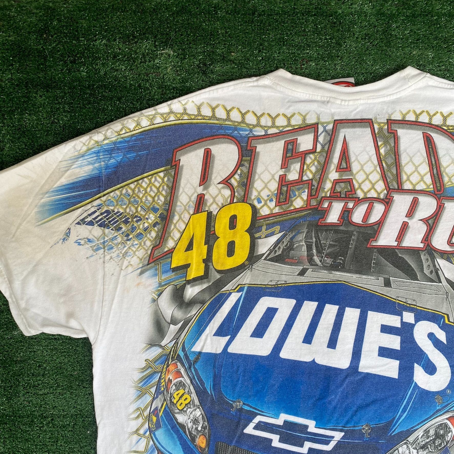 NASCAR Vintage 90s NASCAR AOP Shirt Lowe's Racing Automotive Tee Size US XXL / EU 58 / 5 - 7 Thumbnail