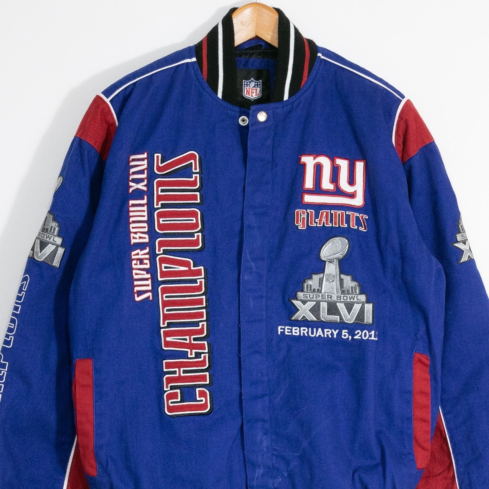 NFL New York Giants Bomber Jacket Mens Medium - Super Bowl XLVI Size US M / EU 48-50 / 2 - 2 Thumbnail
