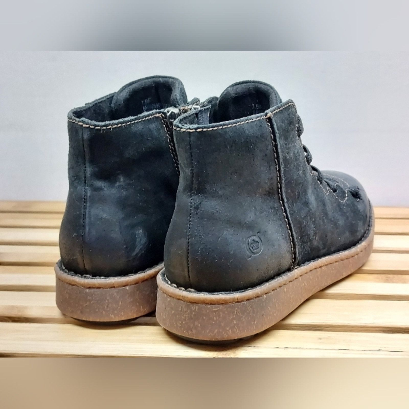 Born BORN Womens Black Leather Sienna Ankle Zip Boots Size 7.5M Size US 7.5 / IT 37.5 - 7 Thumbnail