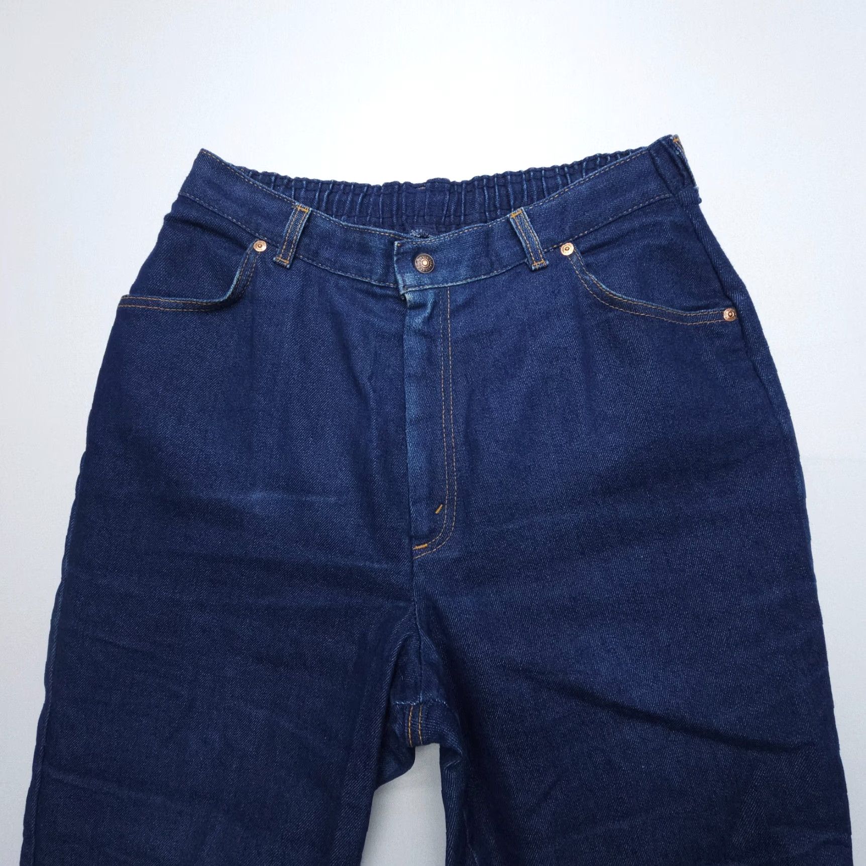 Levi's VINTAGE Levi's Jeans Cropped High Rise Prop Short 31 x 26" Dark Wash 80s 90s Women Blue Denim Size 24" / US 00 / IT 34 - 6 Thumbnail