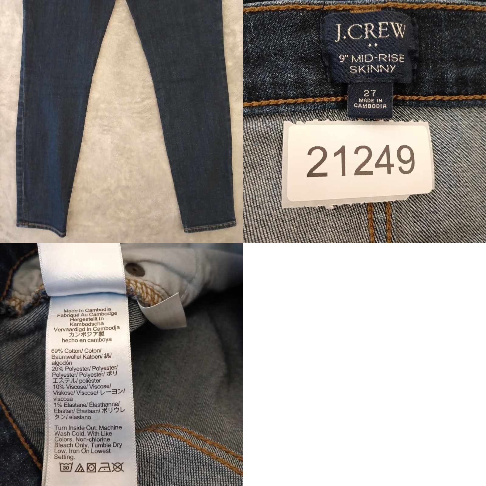 J.Crew J.Crew Jeans Skinny Womens Size 27 Blue Dark Wash Mid Rise 27 In Inseam 27 5-Pocket Denim Cotton Blend Regular Waist 28 in XS? Size 27" / US 4 / IT 40 - 8 Thumbnail