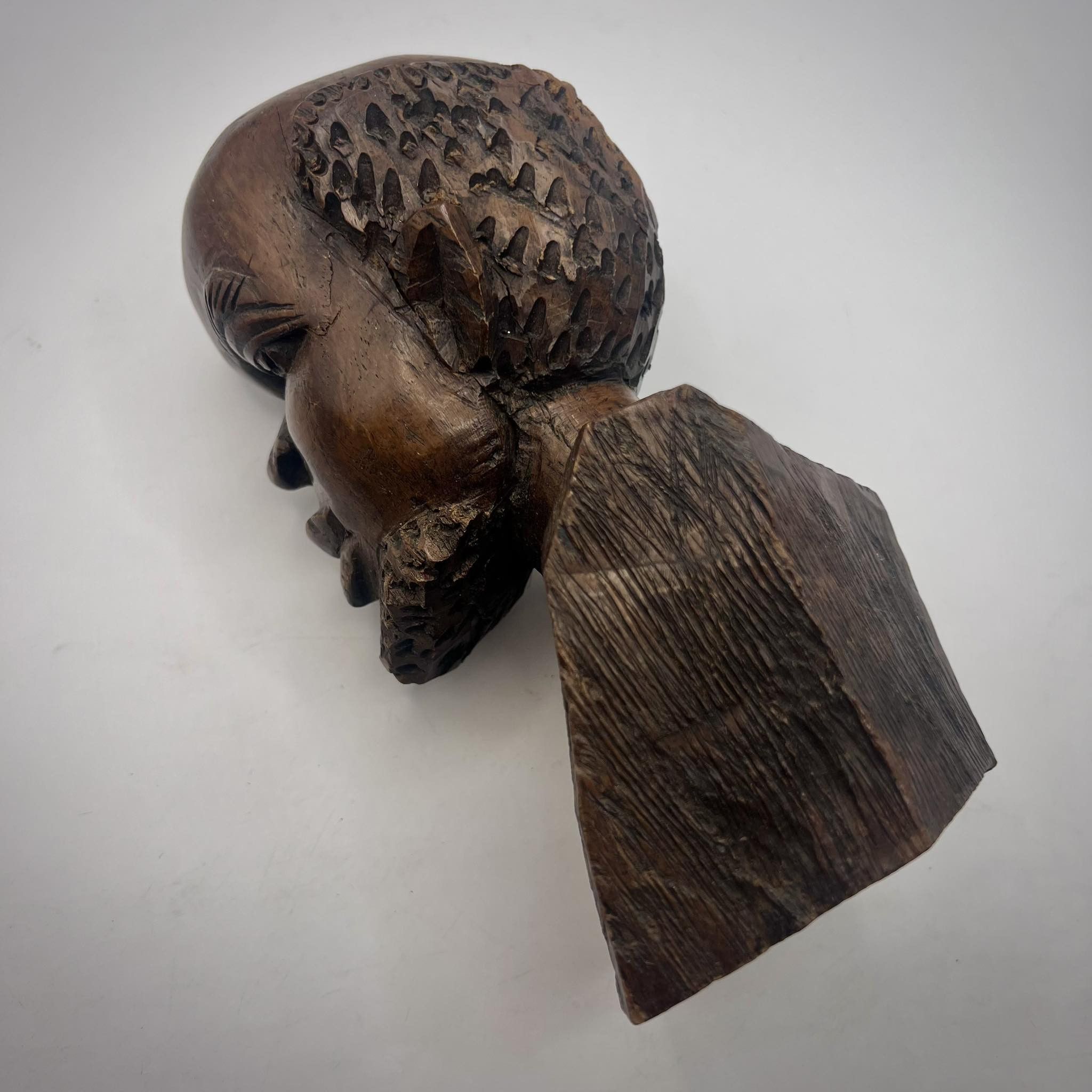 Handmade Vintage Tribal African Man Bust Figure Wood Ebanos Size ONE SIZE - 6 Thumbnail