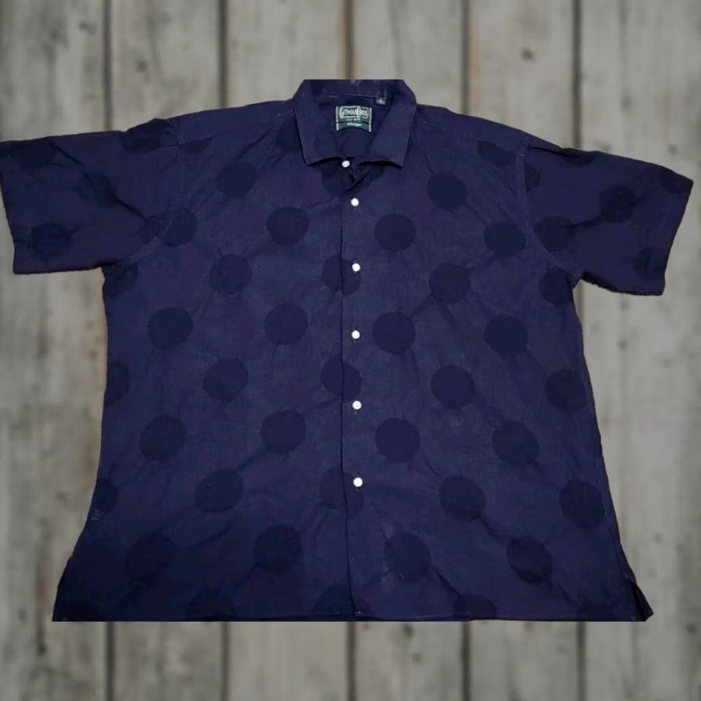 Vintage Gitman Vintage GITMAN VINTAGE - NAVY DOT CAMP Shirt Lightweight XL Made USA Shirt Button-Up Long Sleeve Men Blue Regular USA USA Men XL Size US XL / EU 56 / 4 - 1 Thumbnail