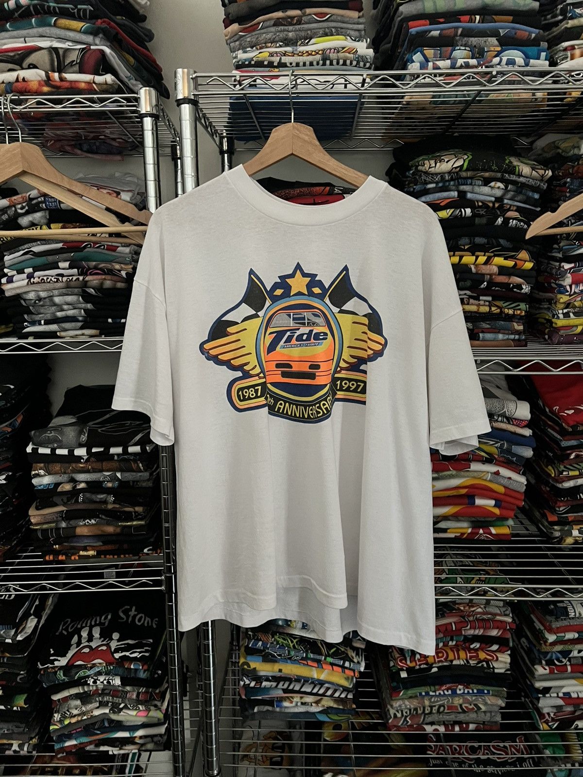 NASCAR 1997 10th Anniversary Single Stitch Tide Racing Tee Size US XL / EU 56 / 4 - 1 Thumbnail