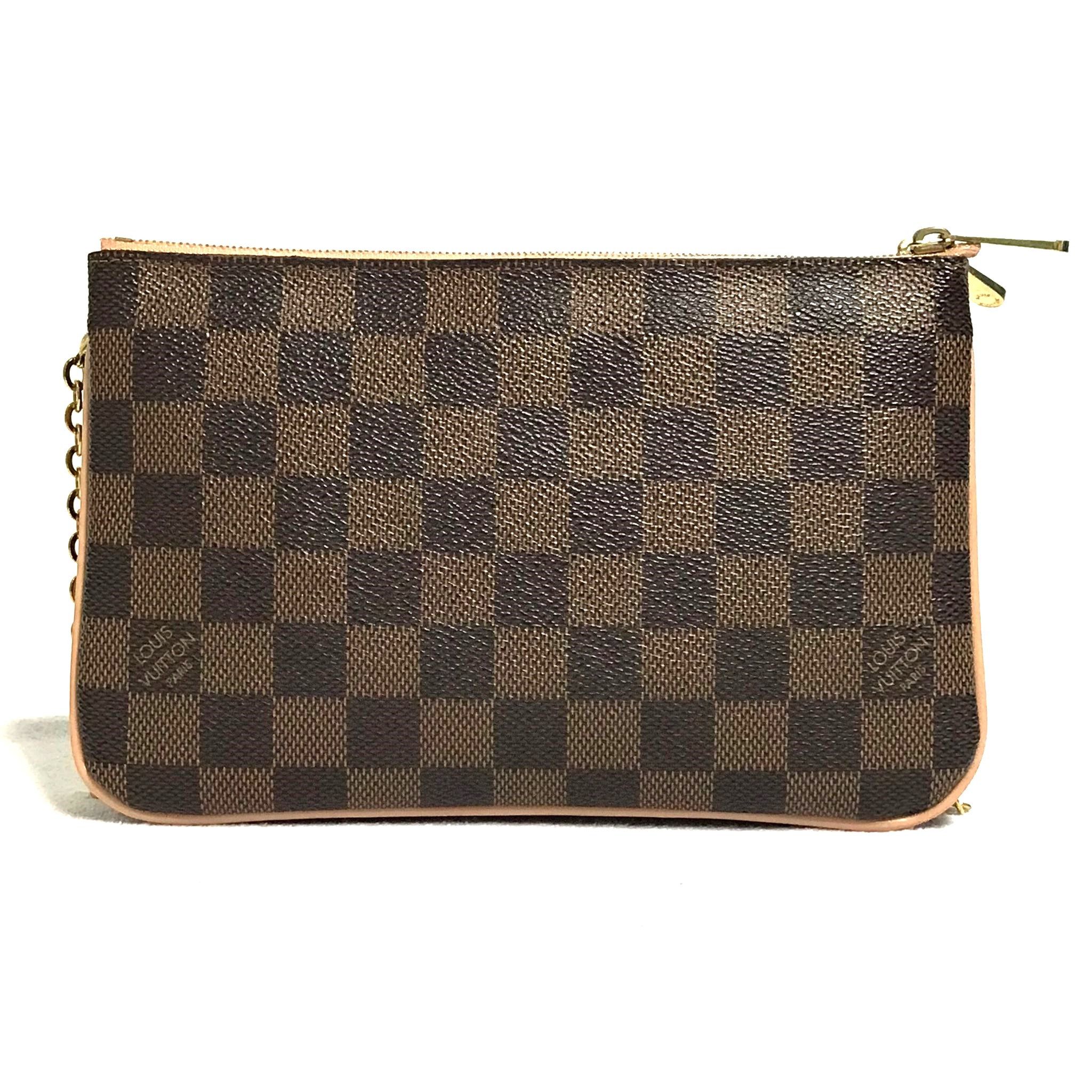 Louis Vuitton LV Double Pochette Damier Ebene & Rose Ballerine Sling Bag Size ONE SIZE - 2 Thumbnail