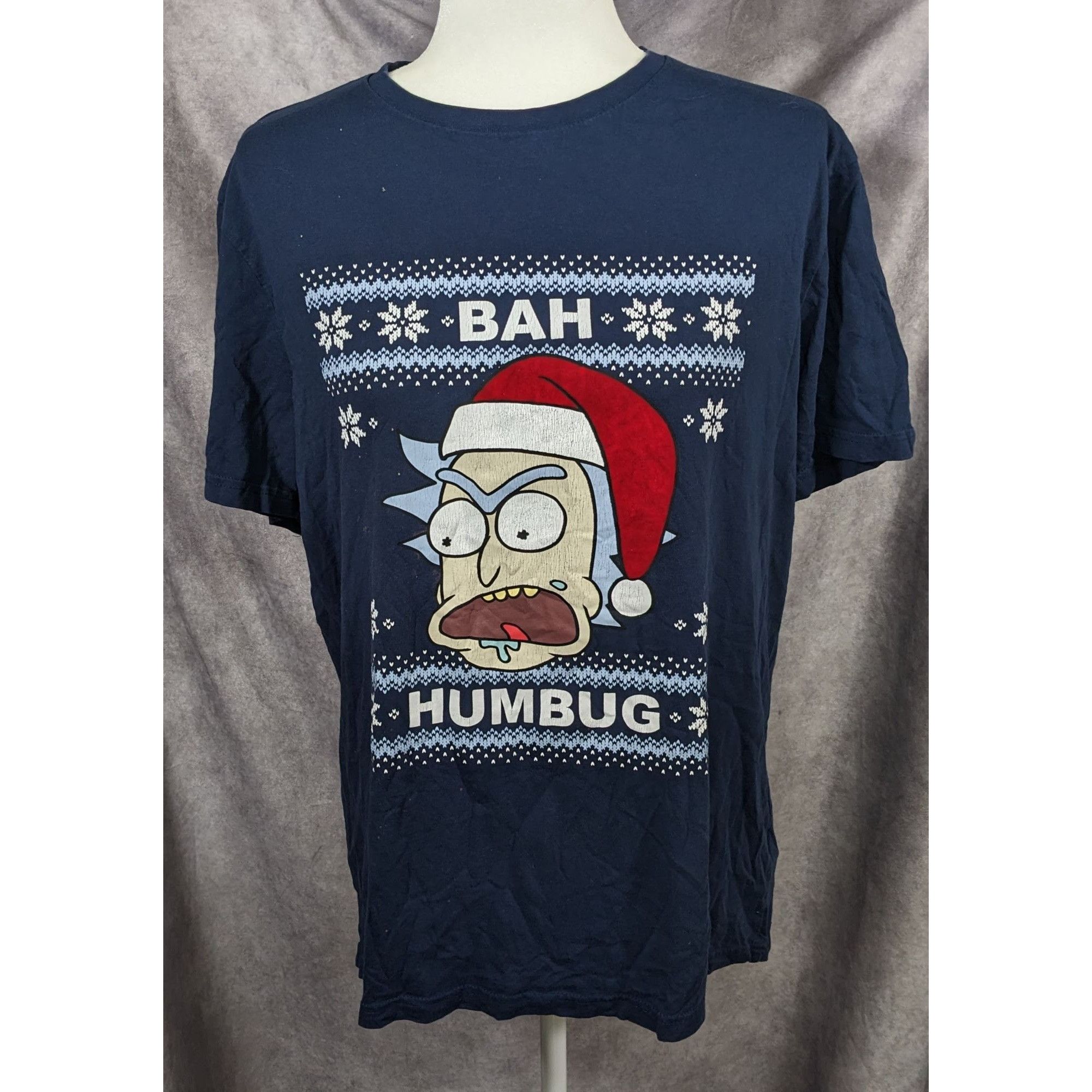 Other Rick & Morty Bah Humbug Blue Christmas Tee Size US L / EU 52-54 / 3 - 6 Thumbnail