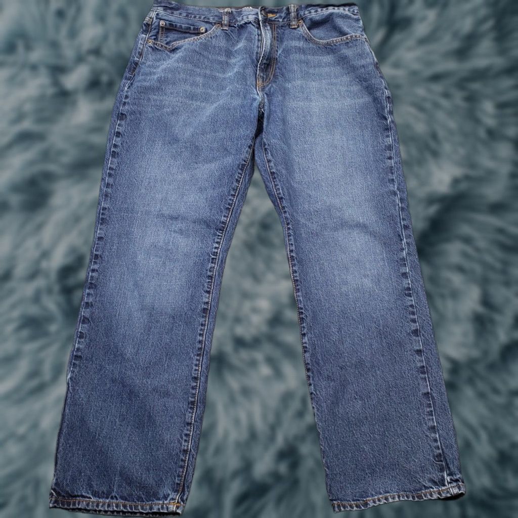Gap Gap Mens Jeans 34 Straight Denim Blue 5-Pocket Regular 30.5 Inseam Medium Wash Flat Front Stretch Size US 34 / EU 50 - 1 Thumbnail