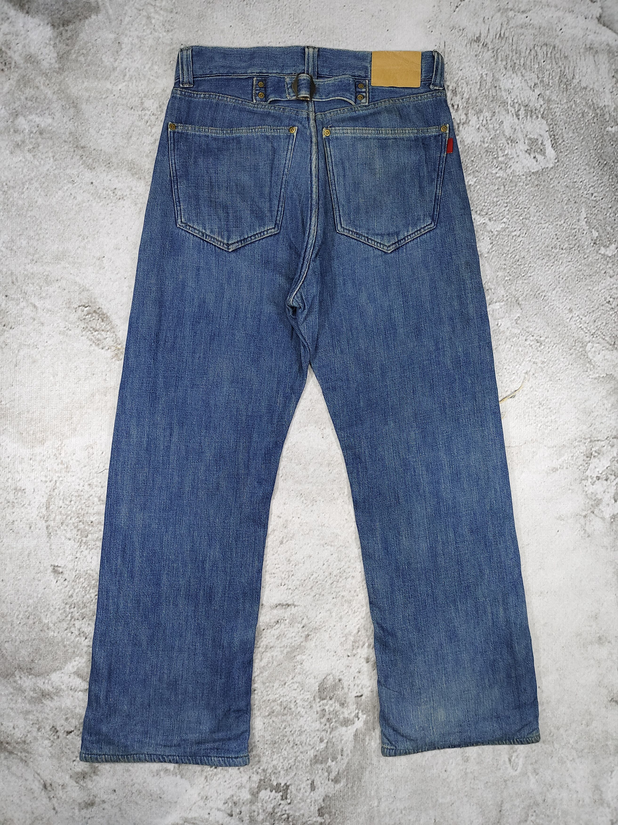 Japanese Brand STALL🇯🇵 Tribal Woven Layer Distressed Selvedge Denim Jeans Size US 34 / EU 50 - 6 Thumbnail