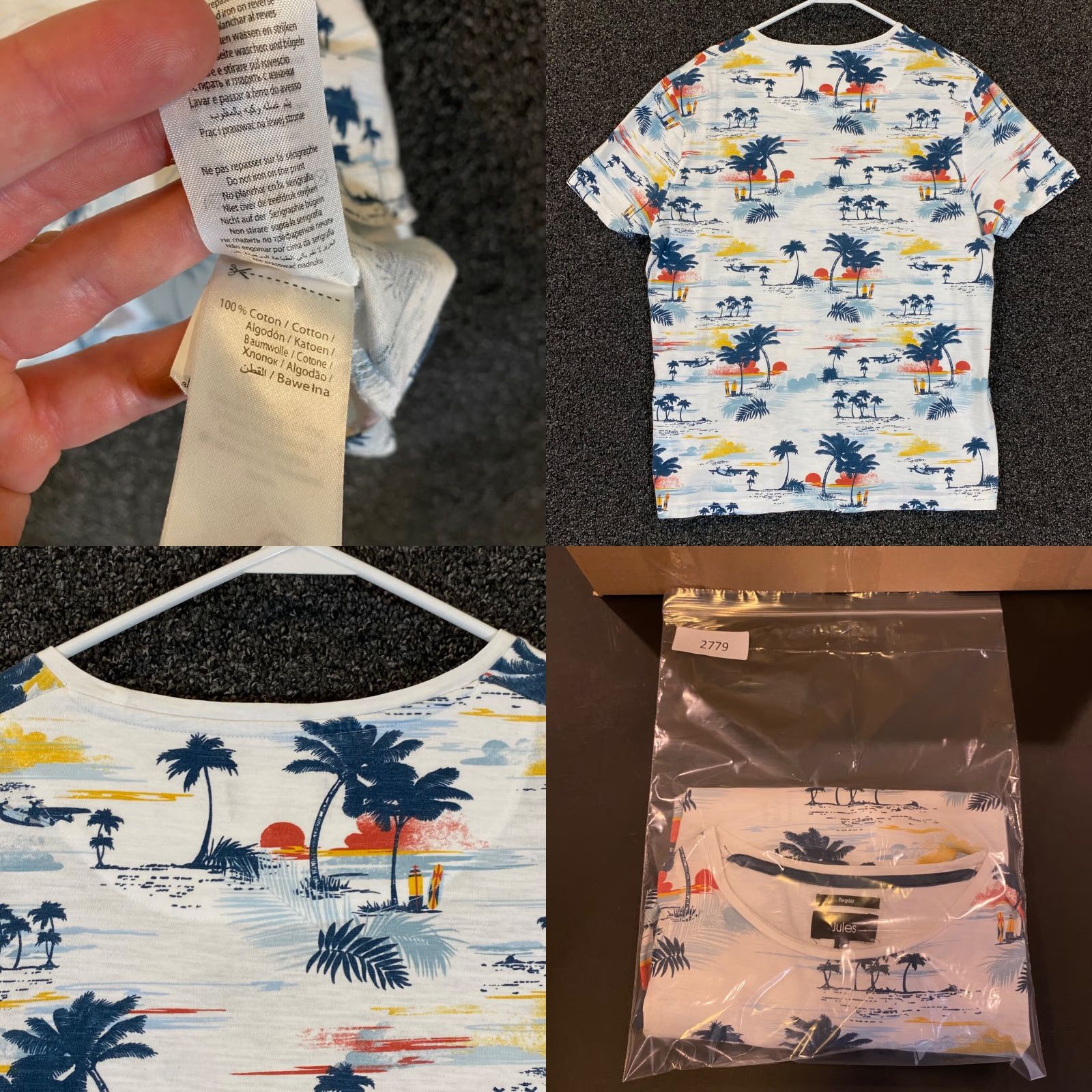 Vintage JULES Shirt Womens Large White Floral Beach Pocket Top Short Sleeve Casual Size L / US 10 / IT 46 - 8 Thumbnail