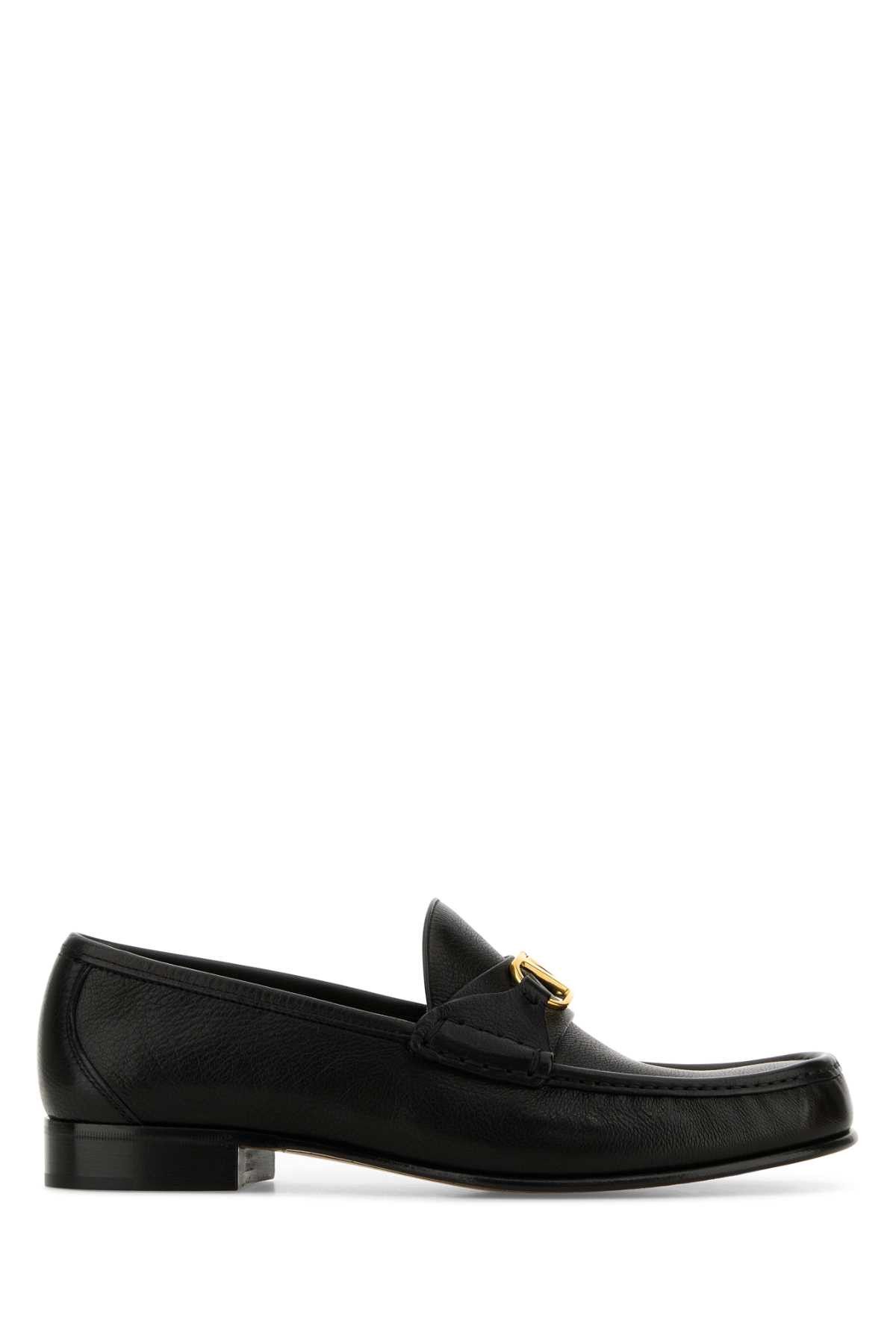 Valentino Black Leather Vlogo Loafers Size US 9 / EU 42 - 1 Thumbnail