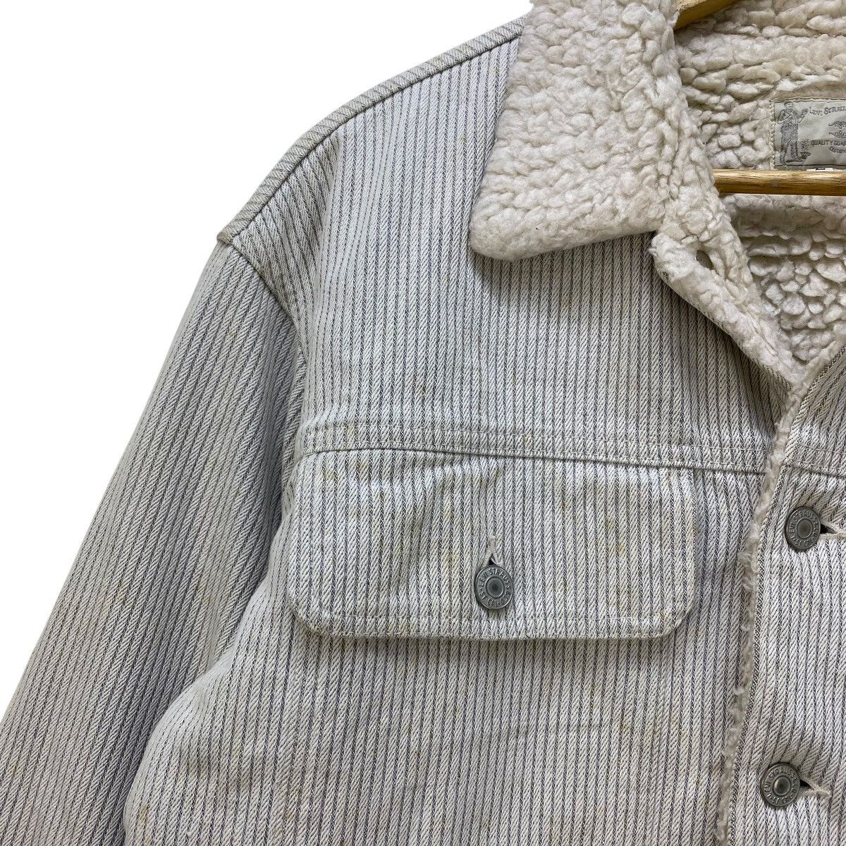 Levi's 💥Vintage Levis Shearling Blanket Hikory Stirpe Style Jacket Size US M / EU 48-50 / 2 - 4 Thumbnail