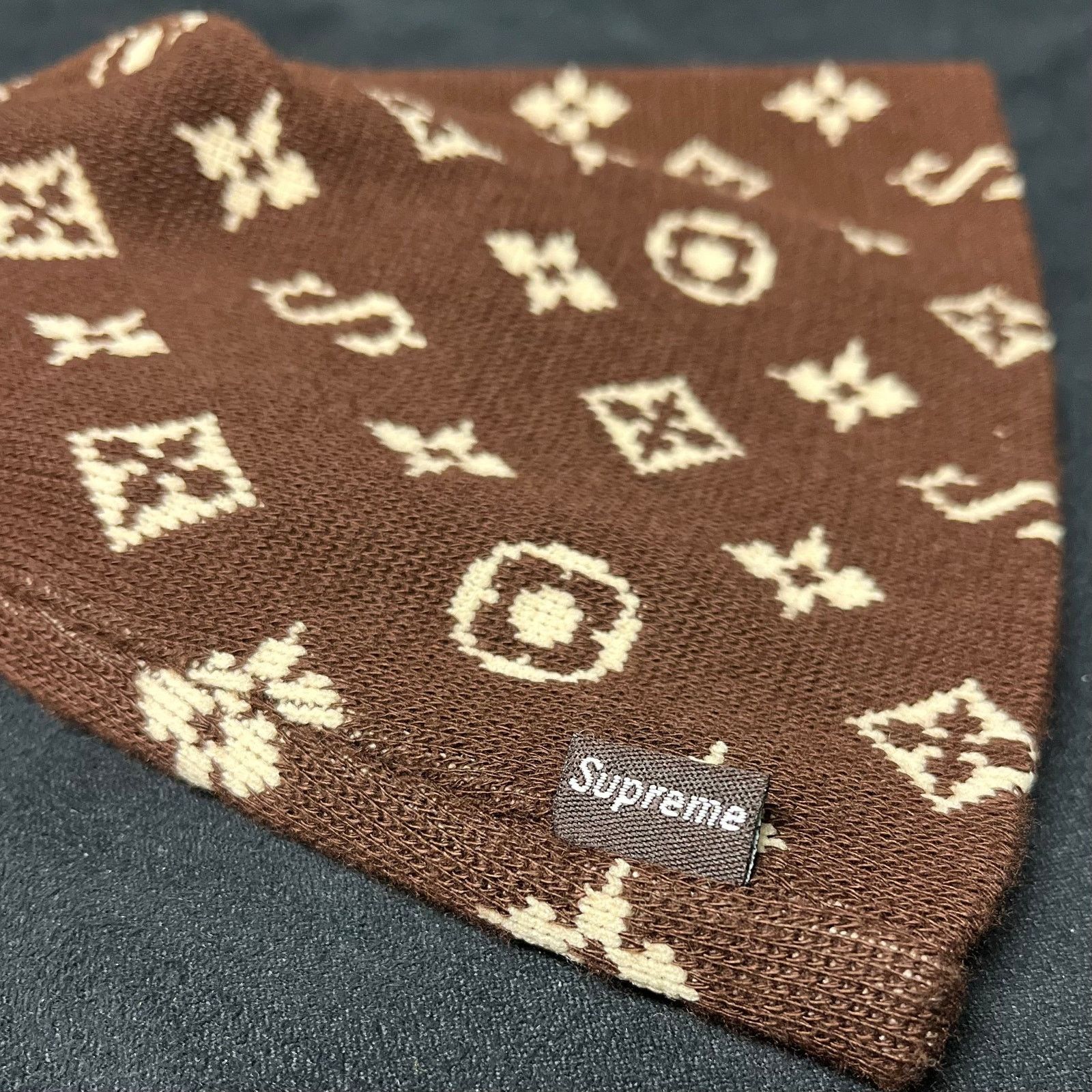 Supreme 2000 Supreme LV Monogram Brown Beanie Size ONE SIZE - 3 Thumbnail