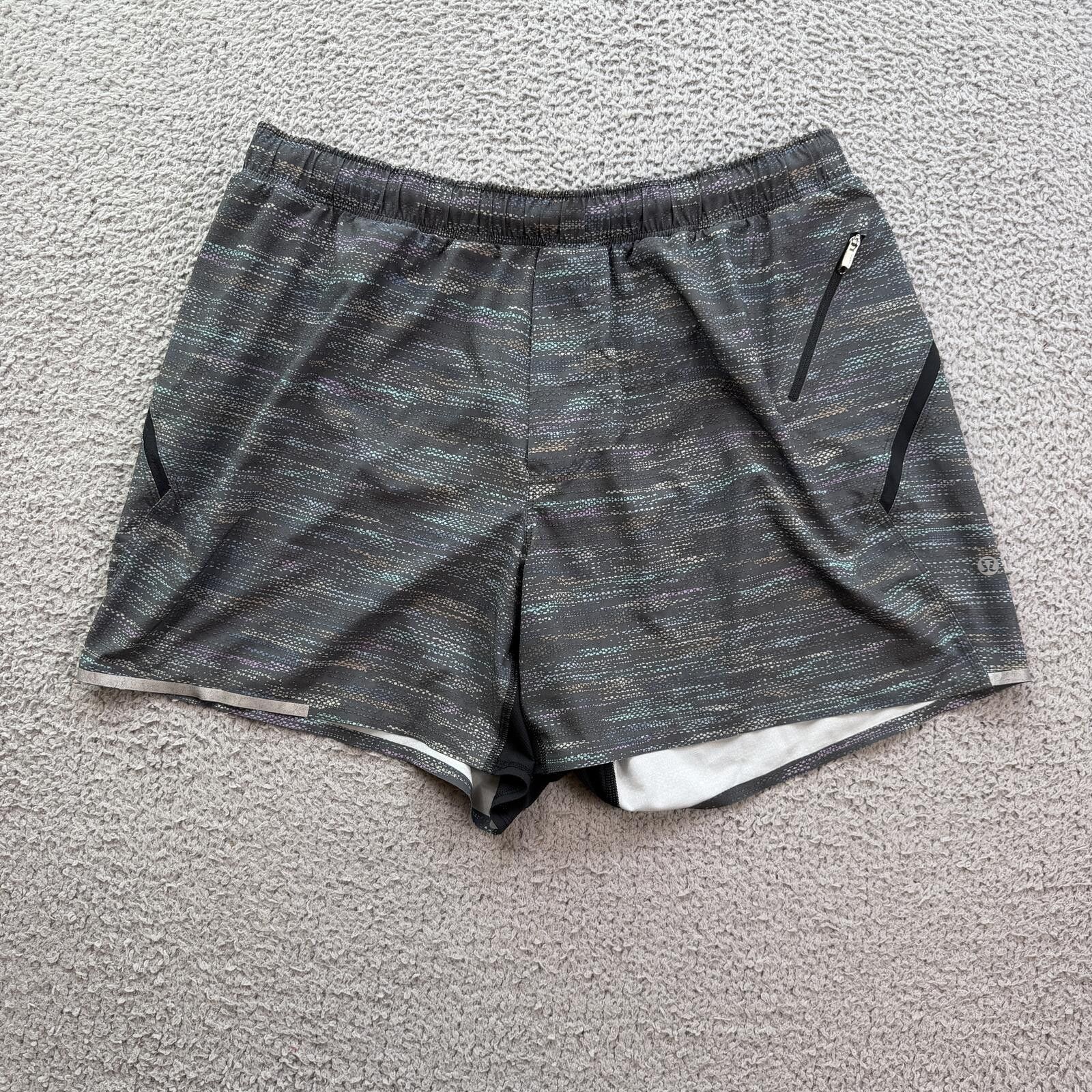 Lululemon Lululemon Men’s Lined Running Shorts XL Gray Reflective Size US 36 / EU 52 - 1 Thumbnail