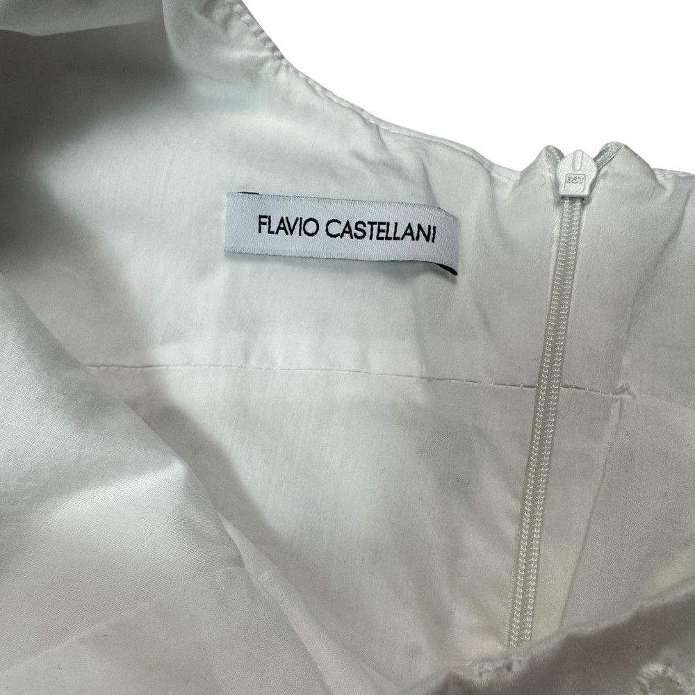 Other Flavio Castellani White Eyelet Cotton Dress Made In Italy S Size M / US 6-8 / IT 42-44 - 7 Thumbnail