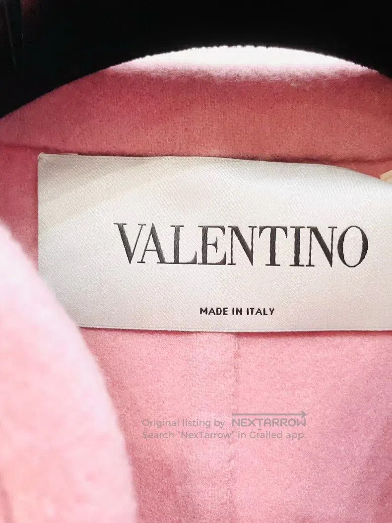 Valentino Pink wavy wool coat
