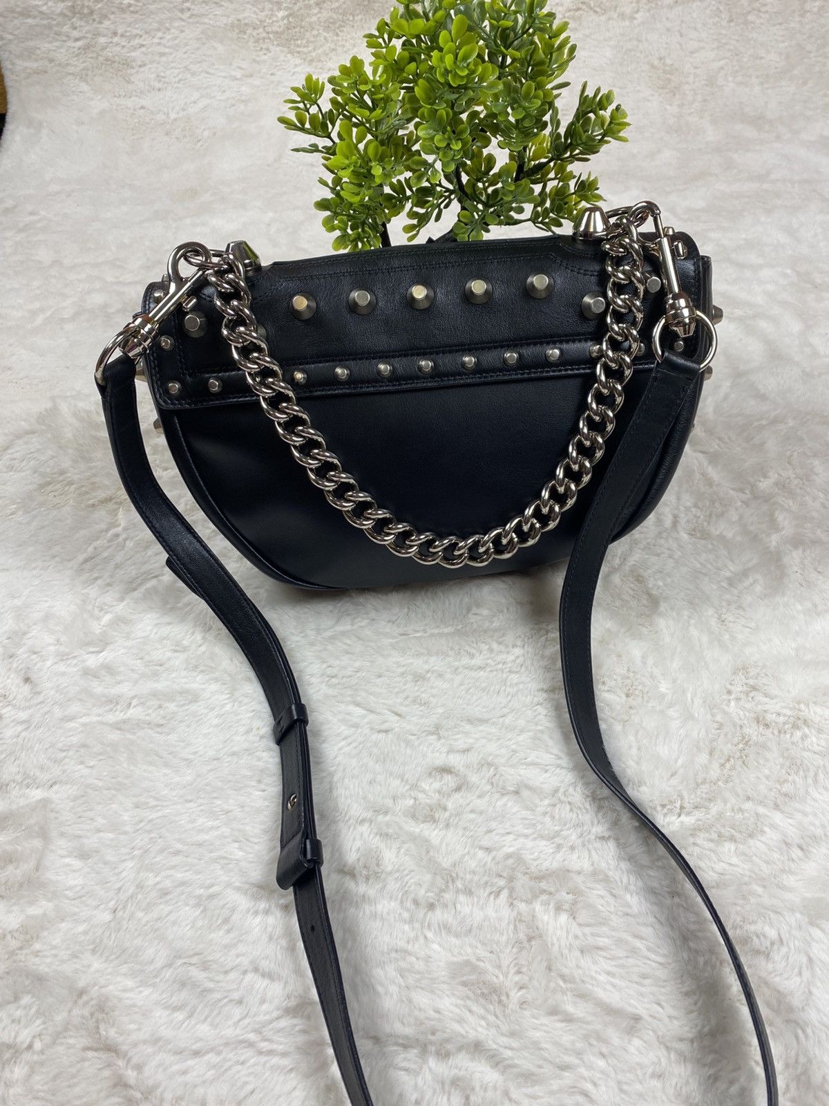 Roberto Cavalli Vintage Roberto Cavalli Black Leather Studded Shoulder Size ONE SIZE - 3 Thumbnail
