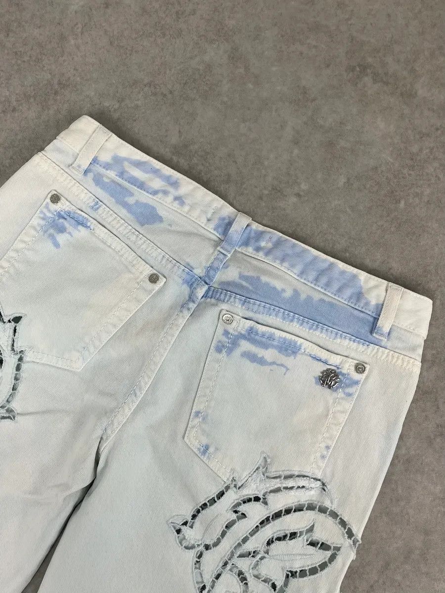 Roberto Cavalli 2010s Roberto Cavalli Leaves Tribal White Pants Size 28" / US 6 / IT 42 - 8 Thumbnail