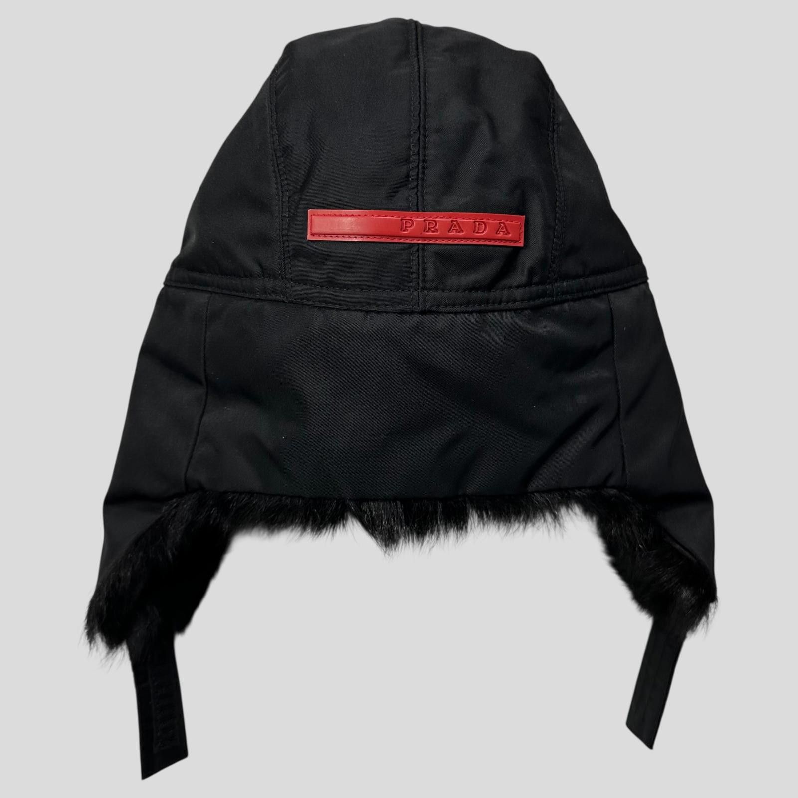 Prada Prada Sport AW99 Goat Fur Nylon Canvas Trapper Hat - L (M) Size ONE SIZE - 2 Thumbnail