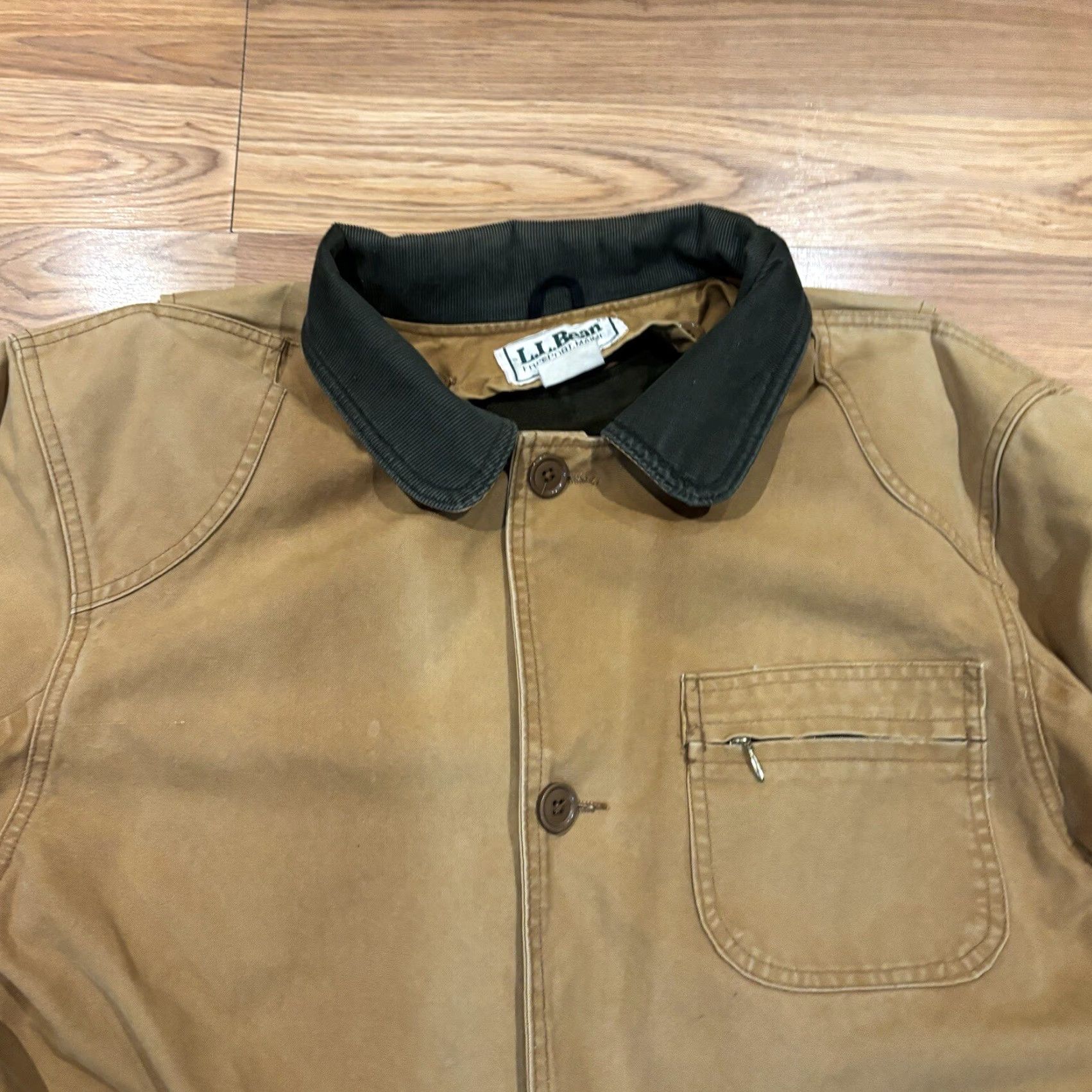 Vintage VINTAGE LL Bean Chore Coat Jacket USA Made 2XL Brown Canvas Lined Flannel Full Zip Button Casual Workwear Men Midwest US 90s Size US XXL / EU 58 / 5 - 5 Thumbnail